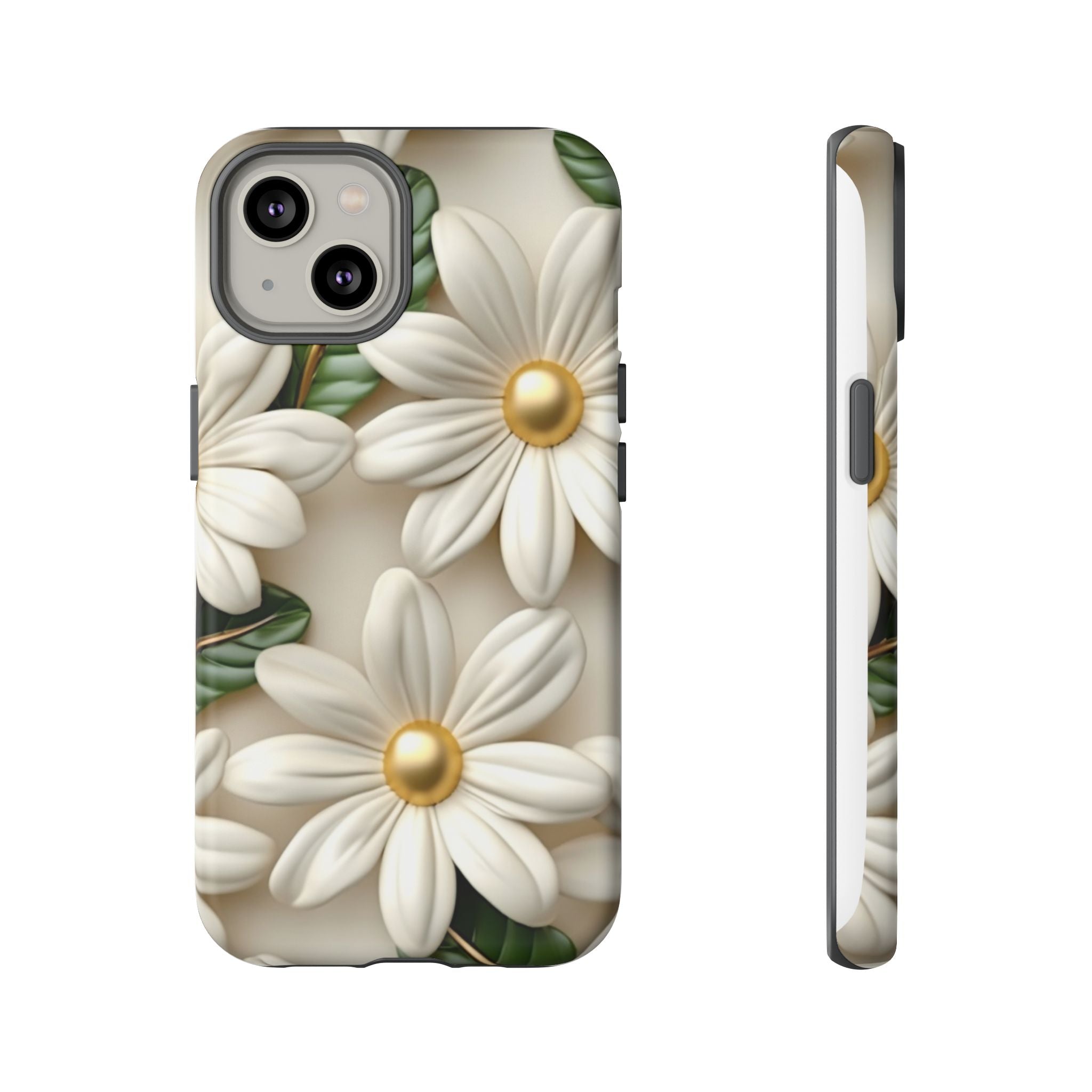 Sculpted Daisy iPhone Case - Hexagon Stone