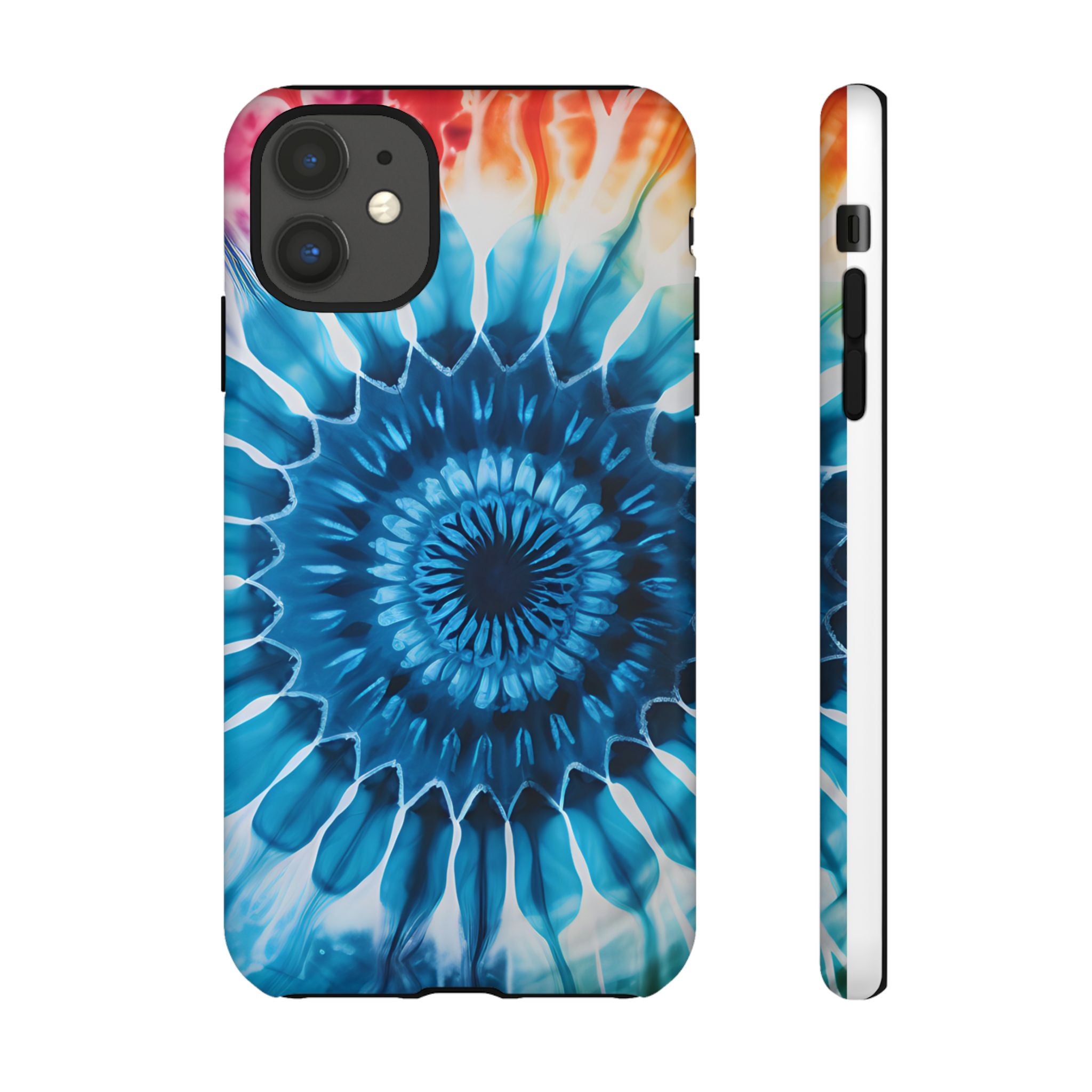 Cosmic Mandala Tie-Dye iPhone Case - Rugged Hexagon Stone