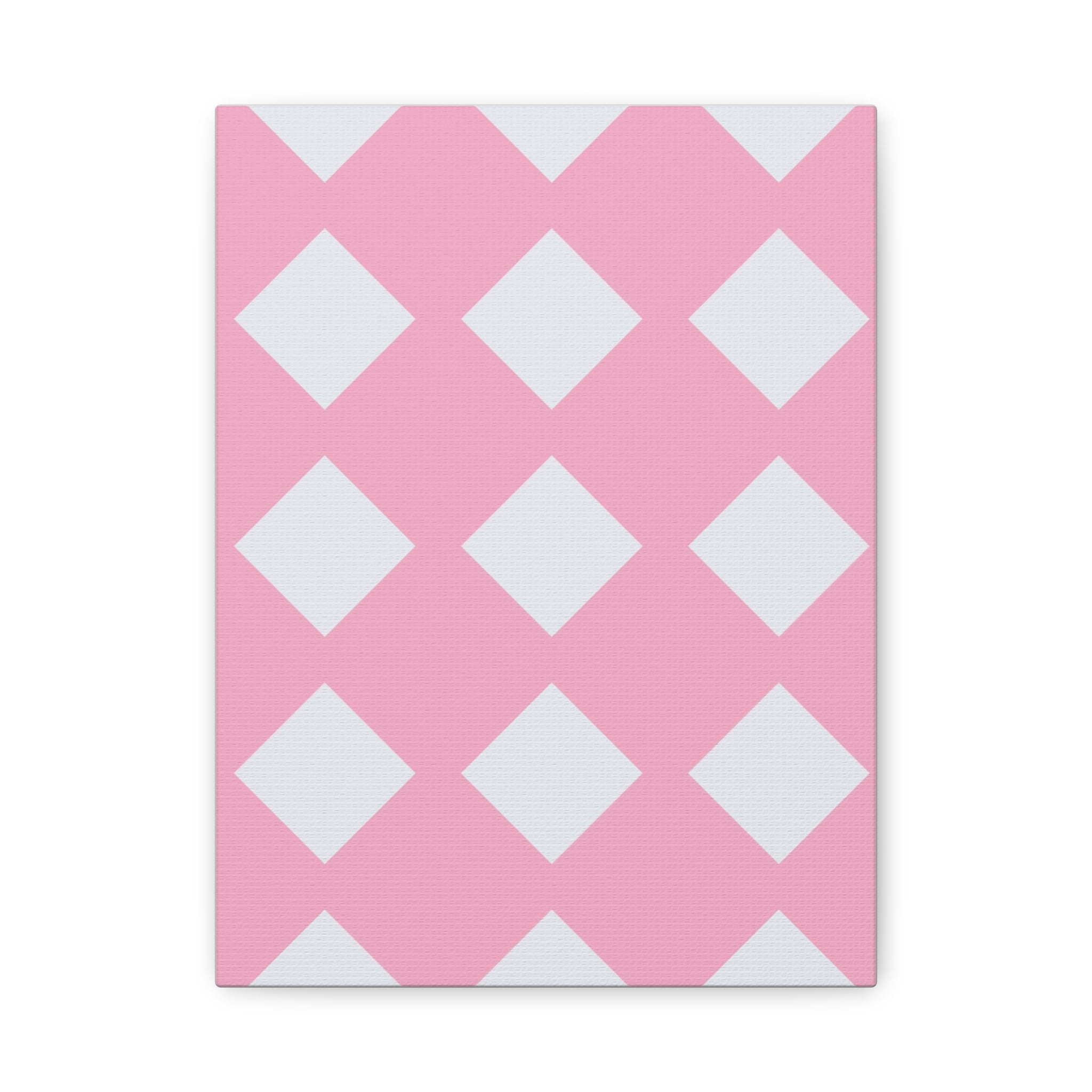 Pink & Grey Diamond Canvas Art Print