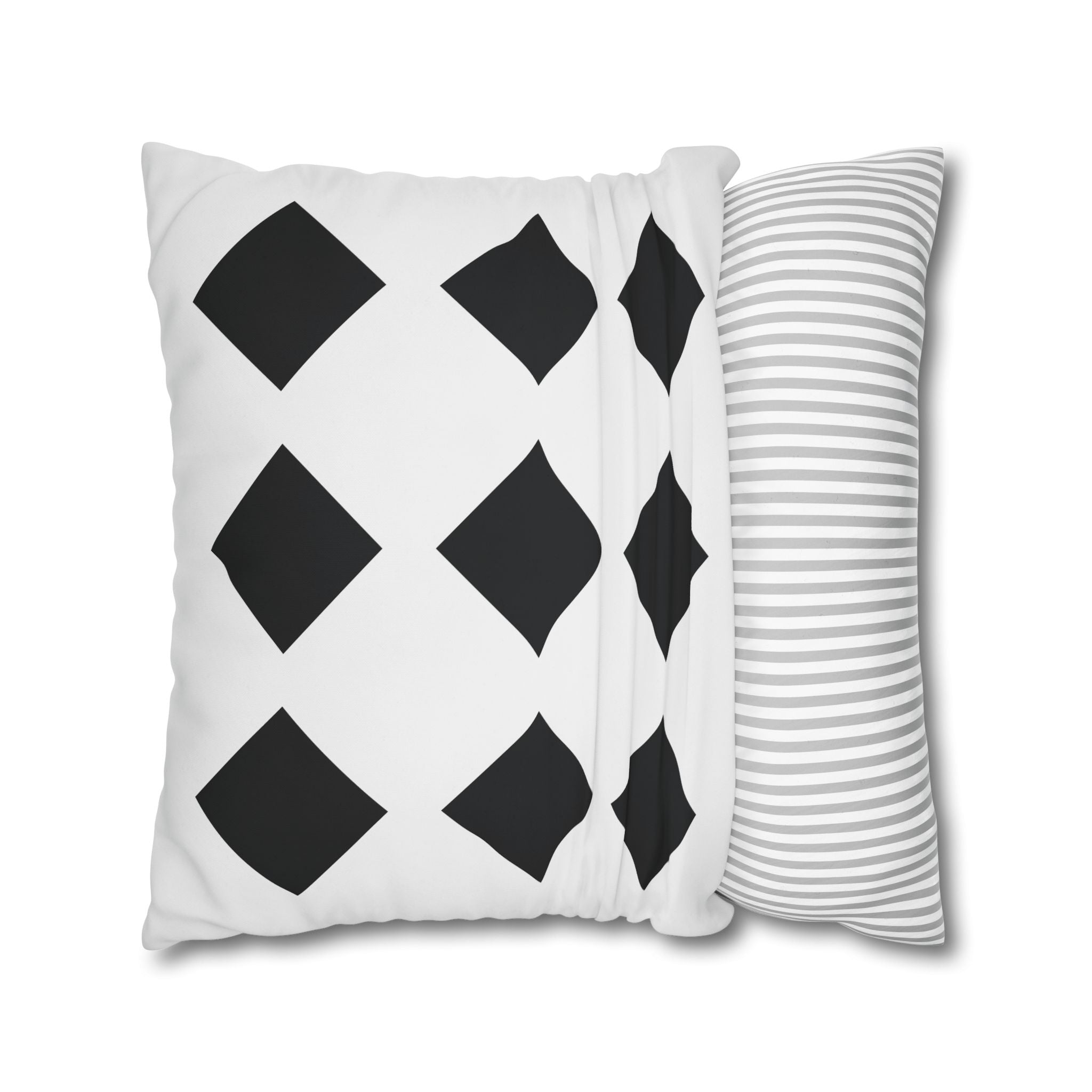 Black Diamond Grid Pillowcase - Geometric Design