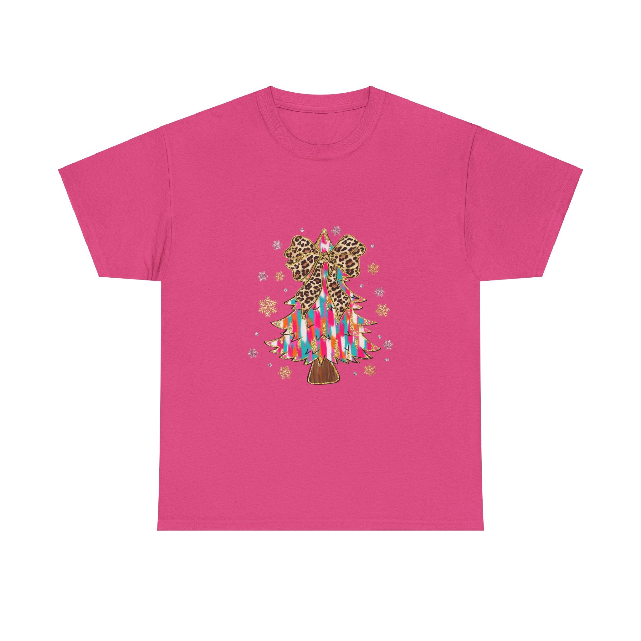 Tie-Dye Leopard Xmas Tree T-Shirt