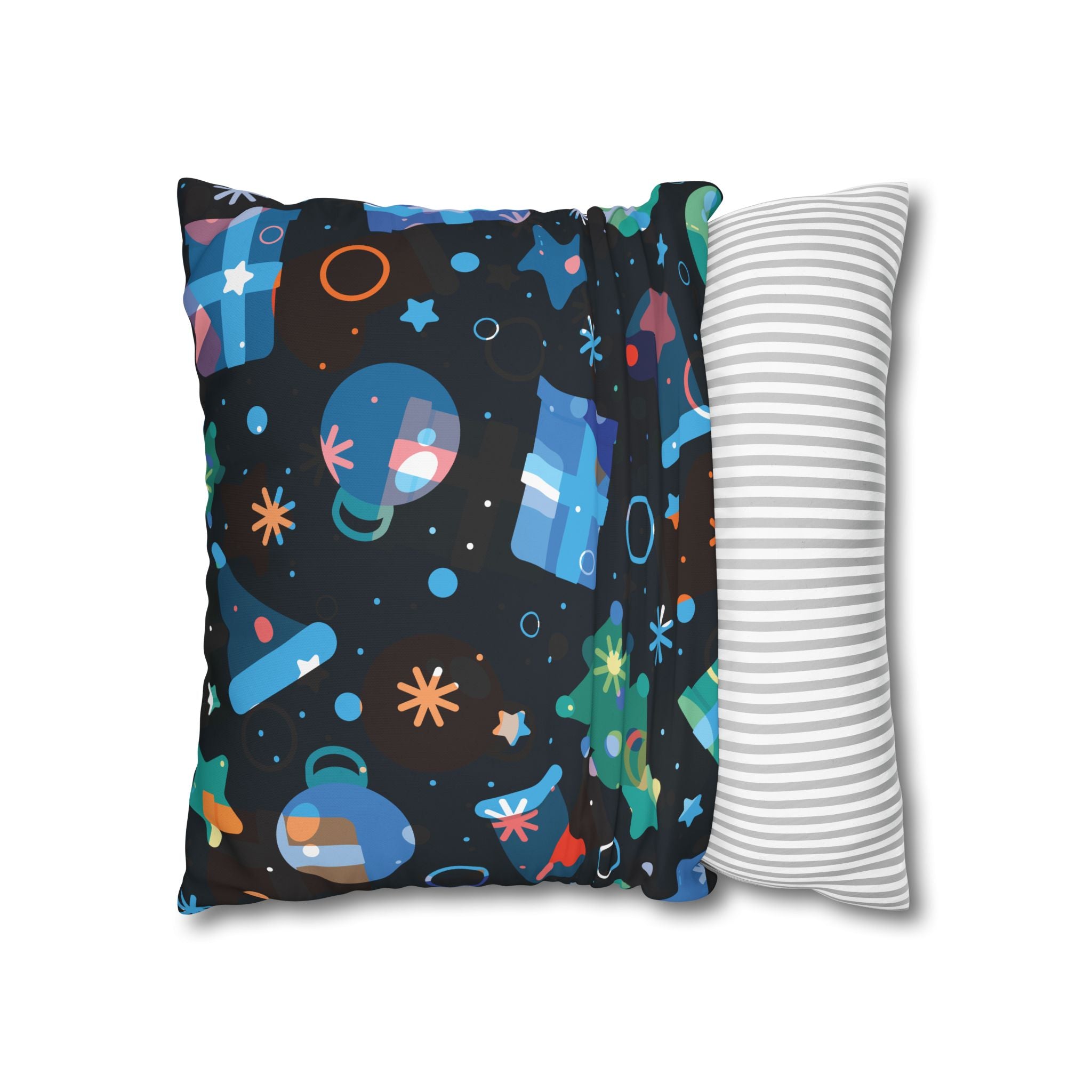 Navy Blue Christmas Pillowcase - Festive Minimalist Design