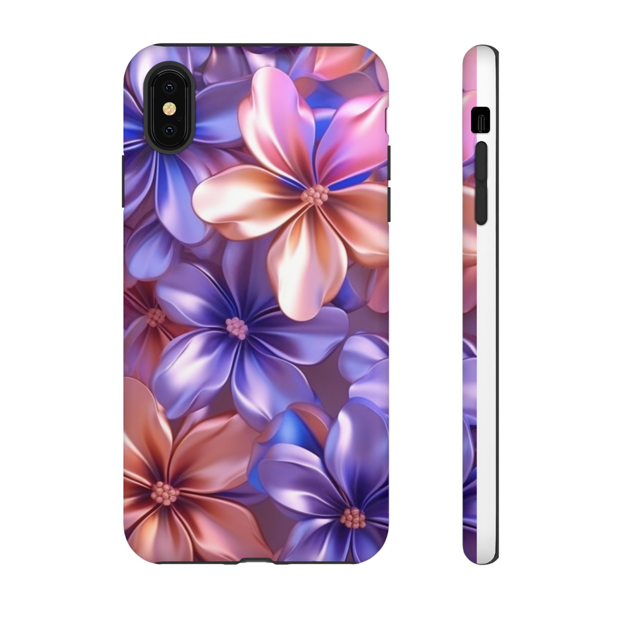 Metallic Flower iPhone Case - Rugged Hexagon Stone