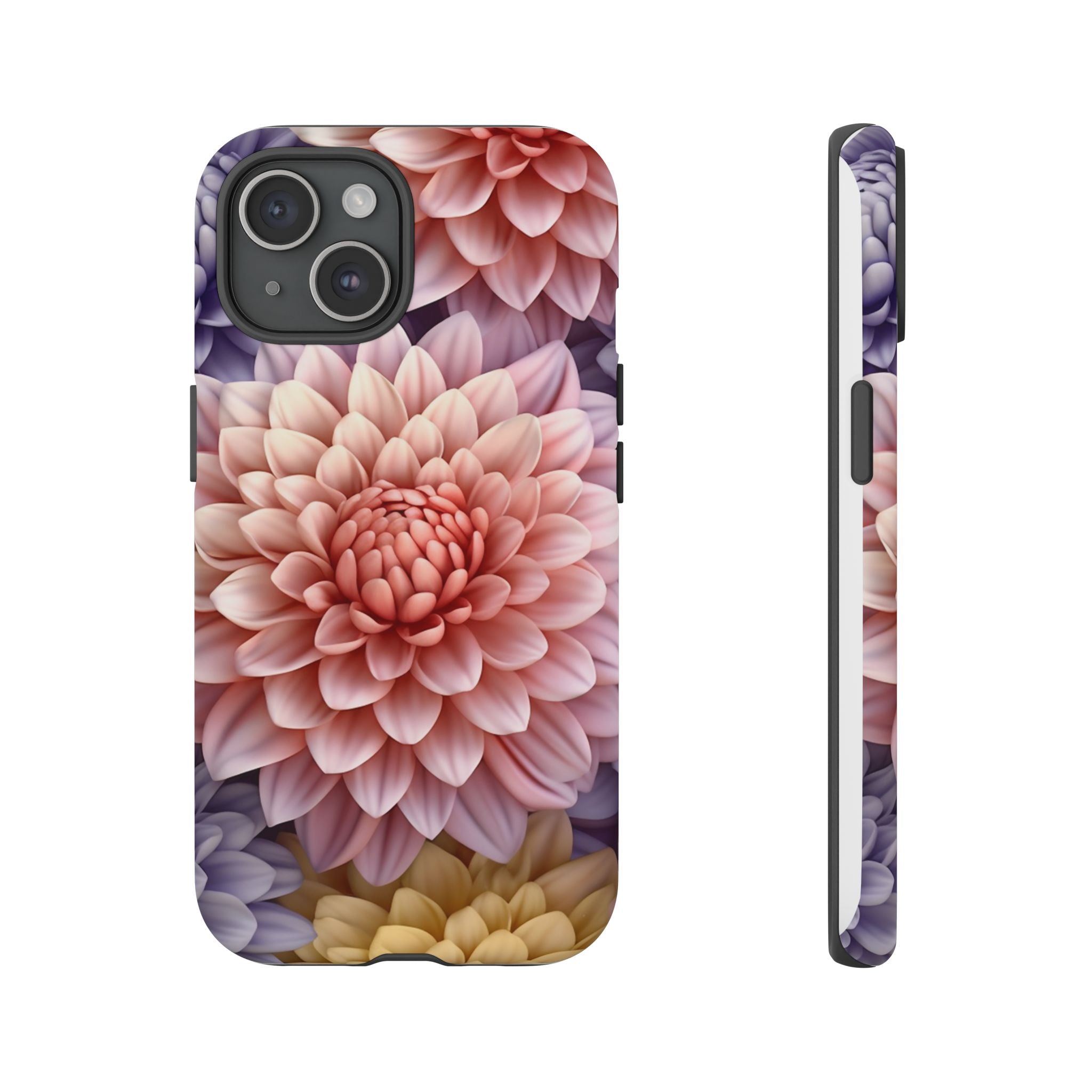 Dahlia Bloom Hexagon Stone iPhone Case