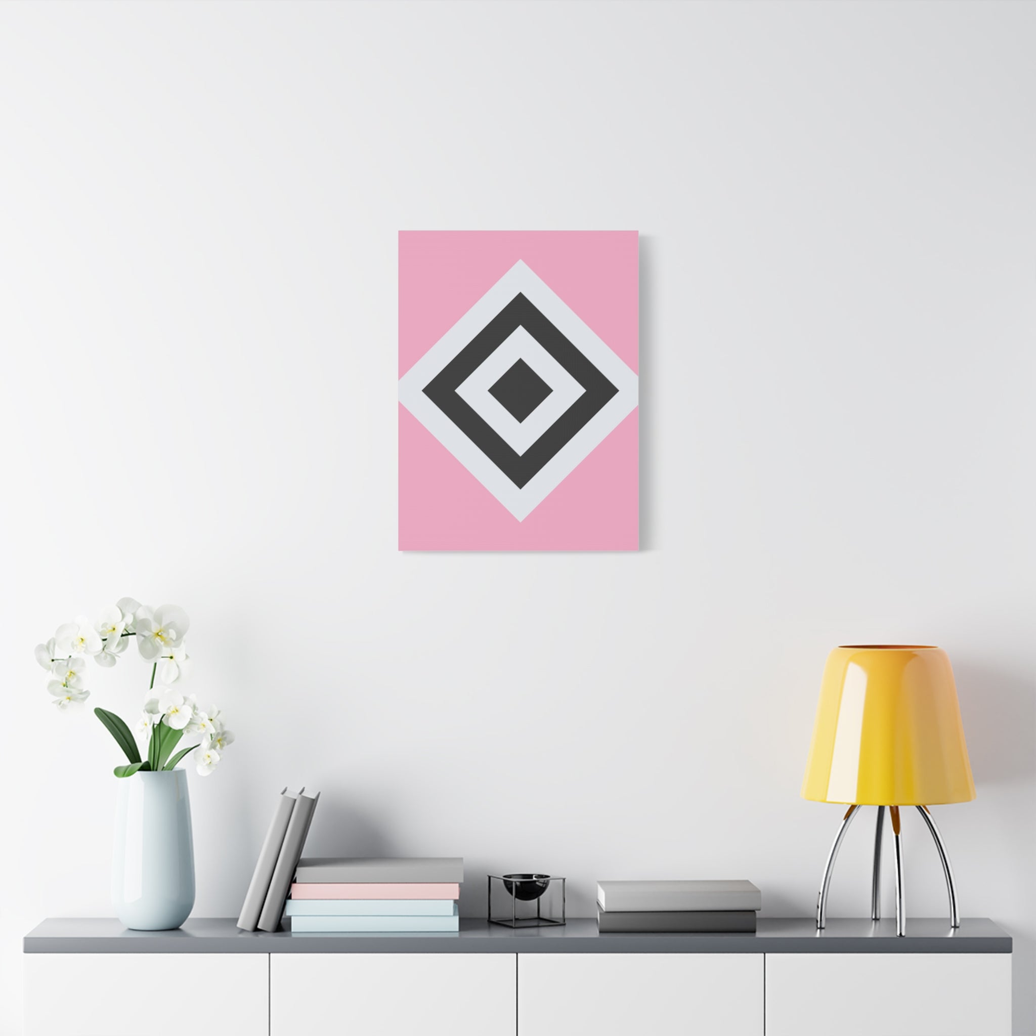 Geometric Diamond Art - Pink Matte Canvas