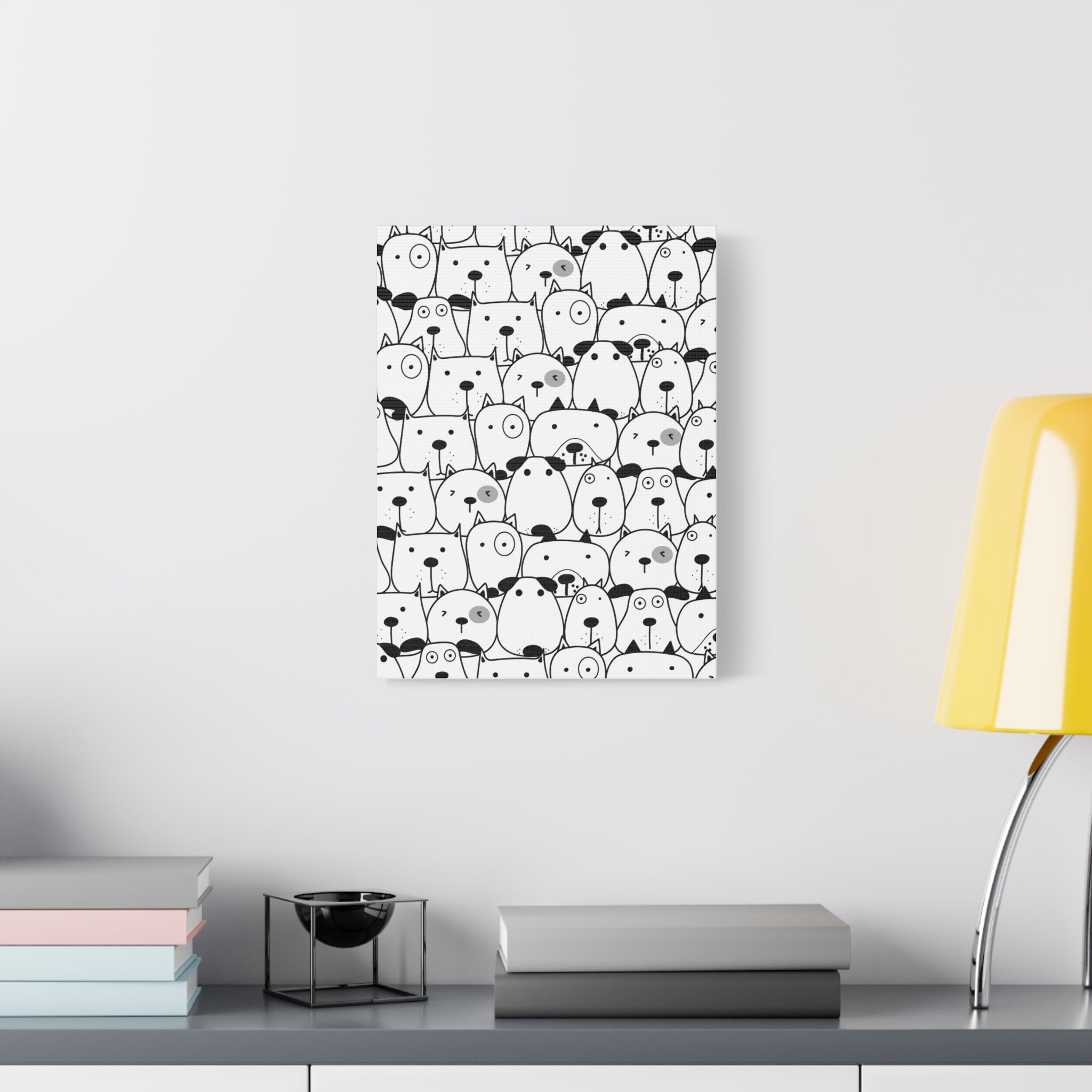 Adorable Puppy Faces Matte Canvas Art