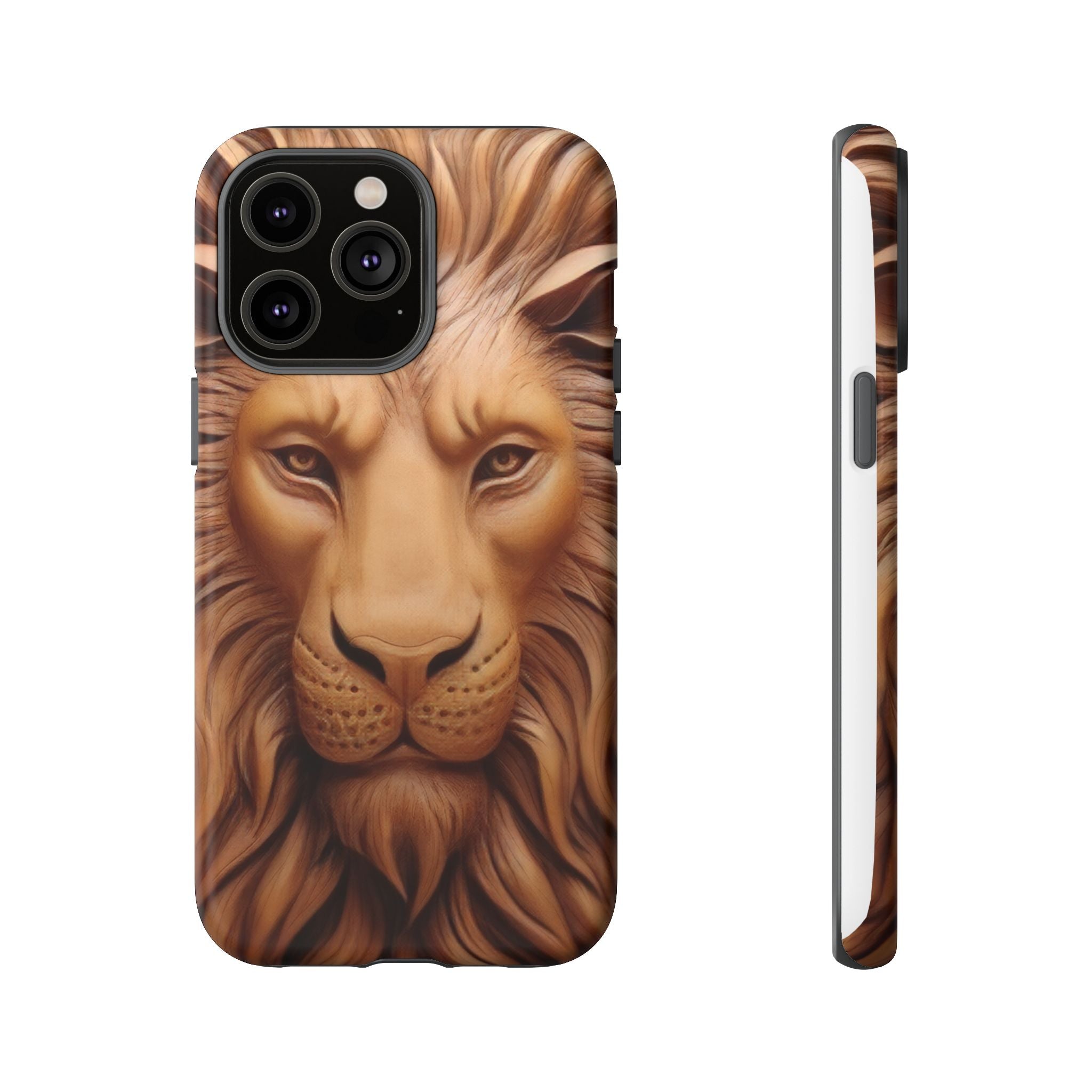 Majestic Lion Head Hexagon Stone iPhone Case