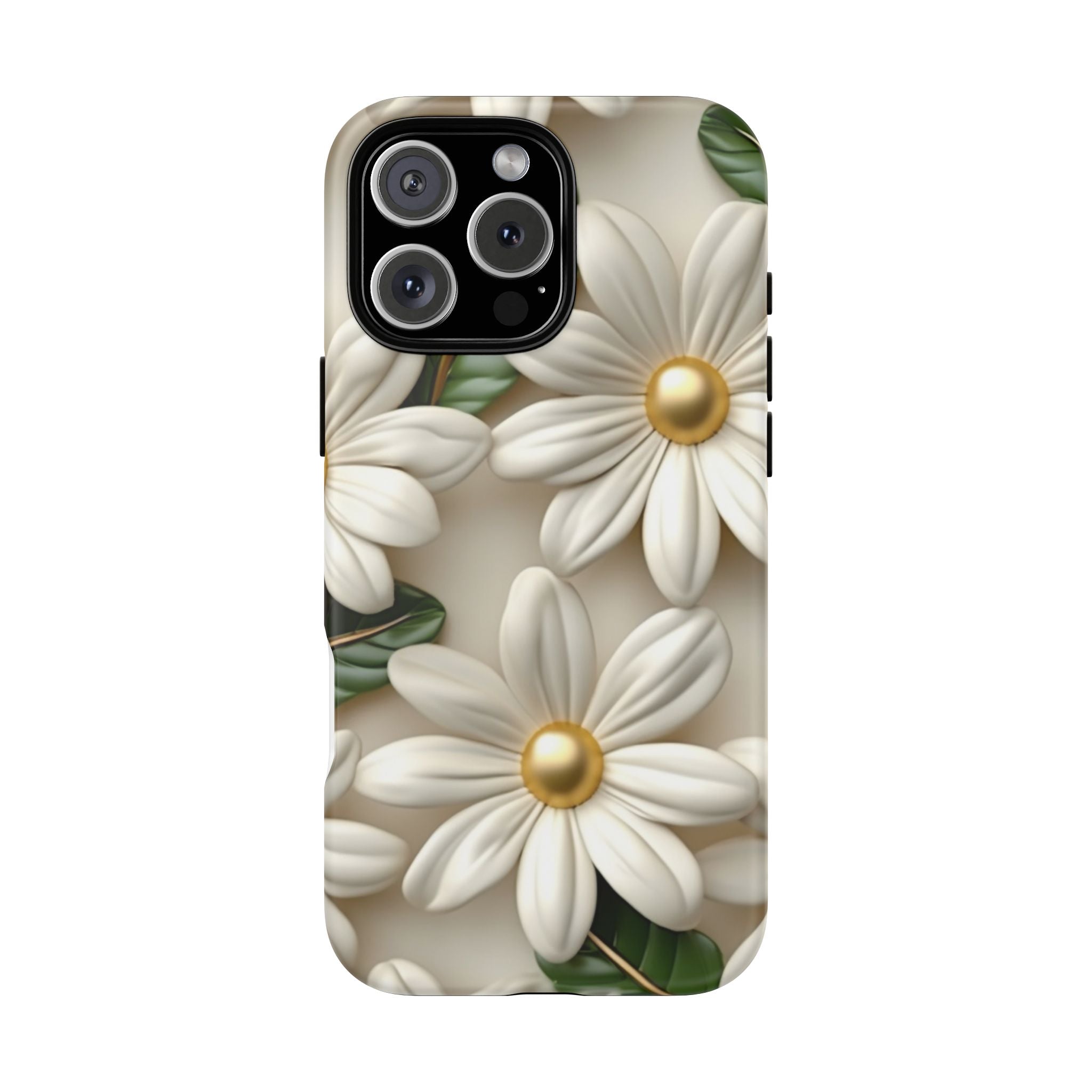 Sculpted Daisy iPhone Case - Hexagon Stone