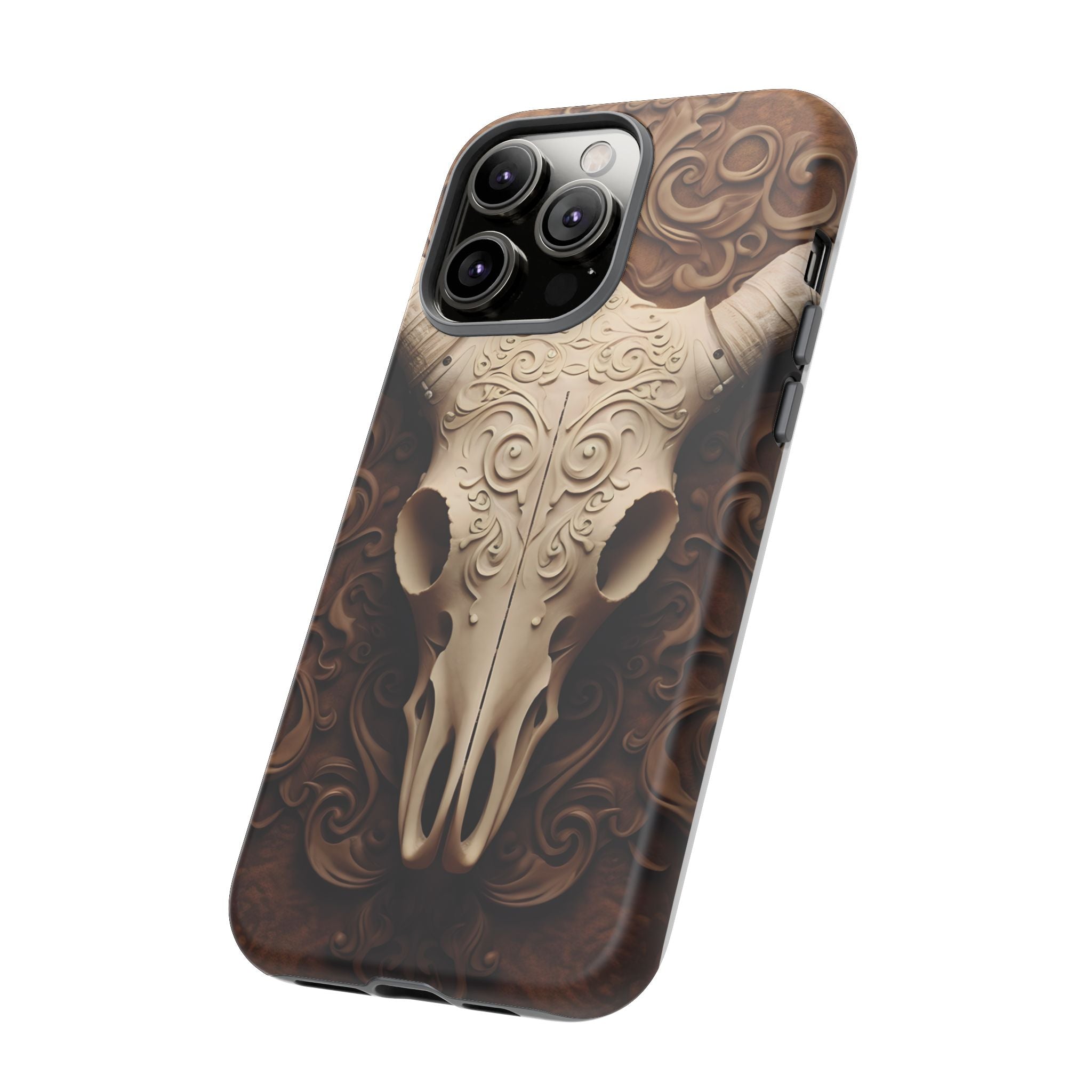 Baroque Ram Skull Hexagon Stone iPhone Case