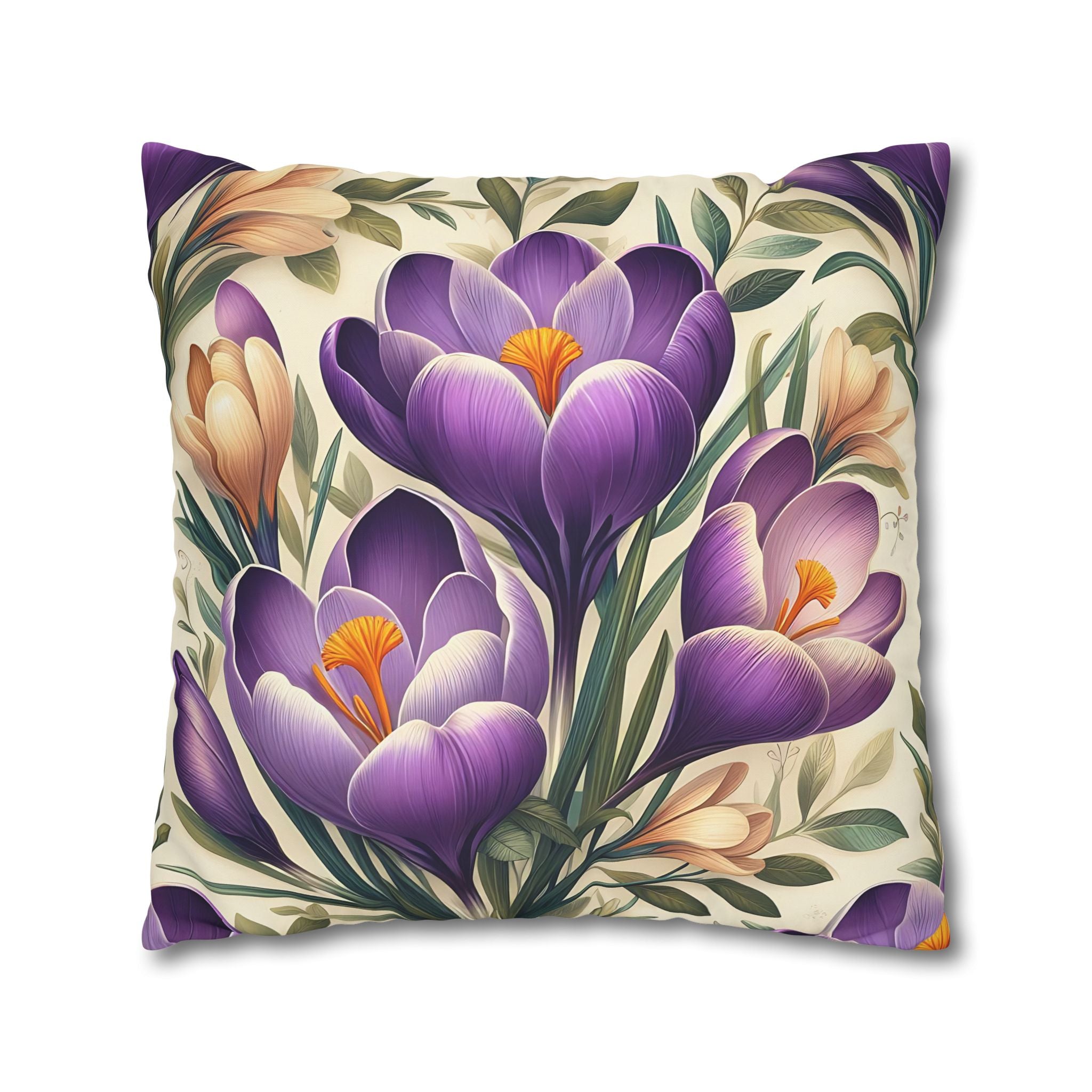 Purple Crocus Botanical Pillowcase