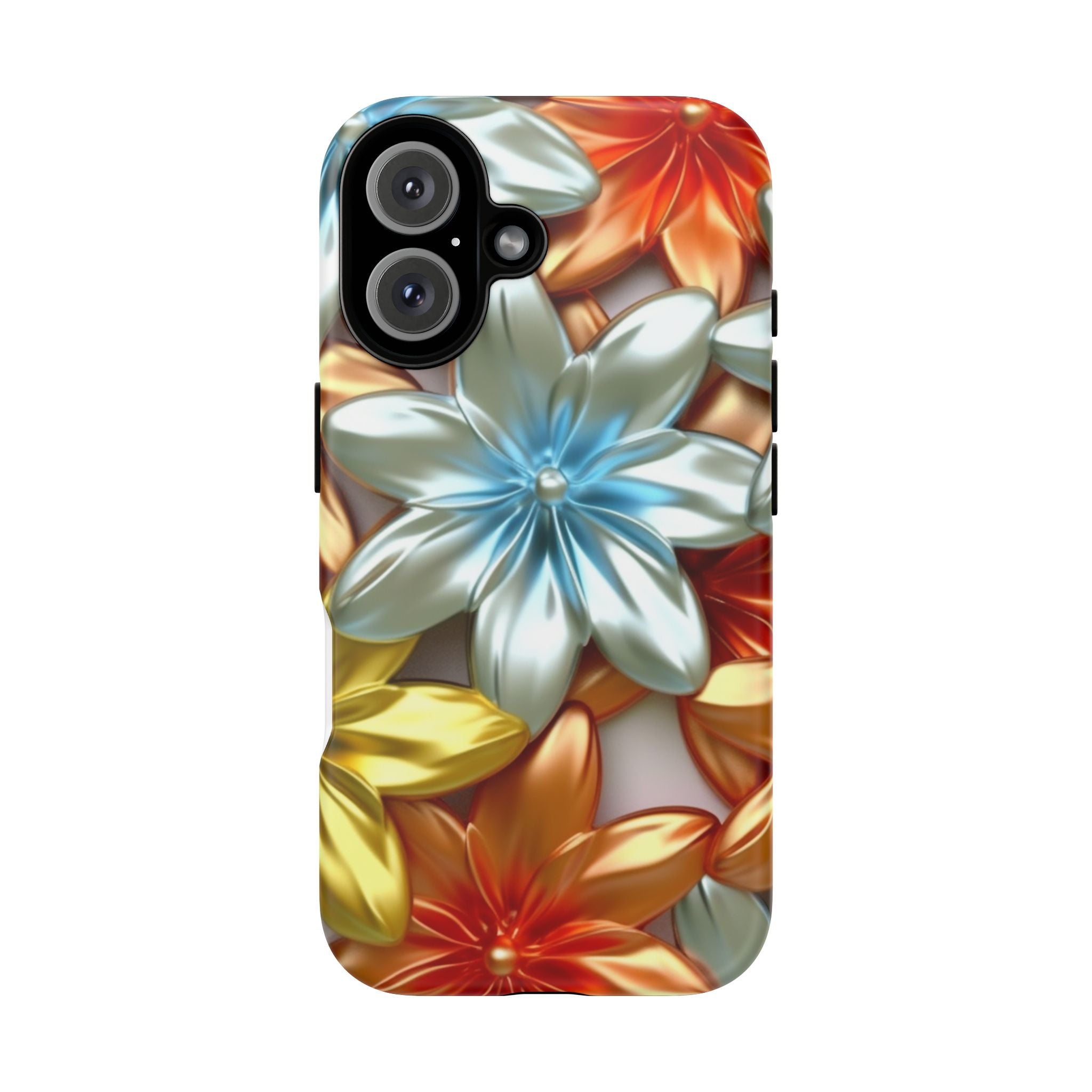 Metallic Flower Hexagon iPhone Case - Rugged