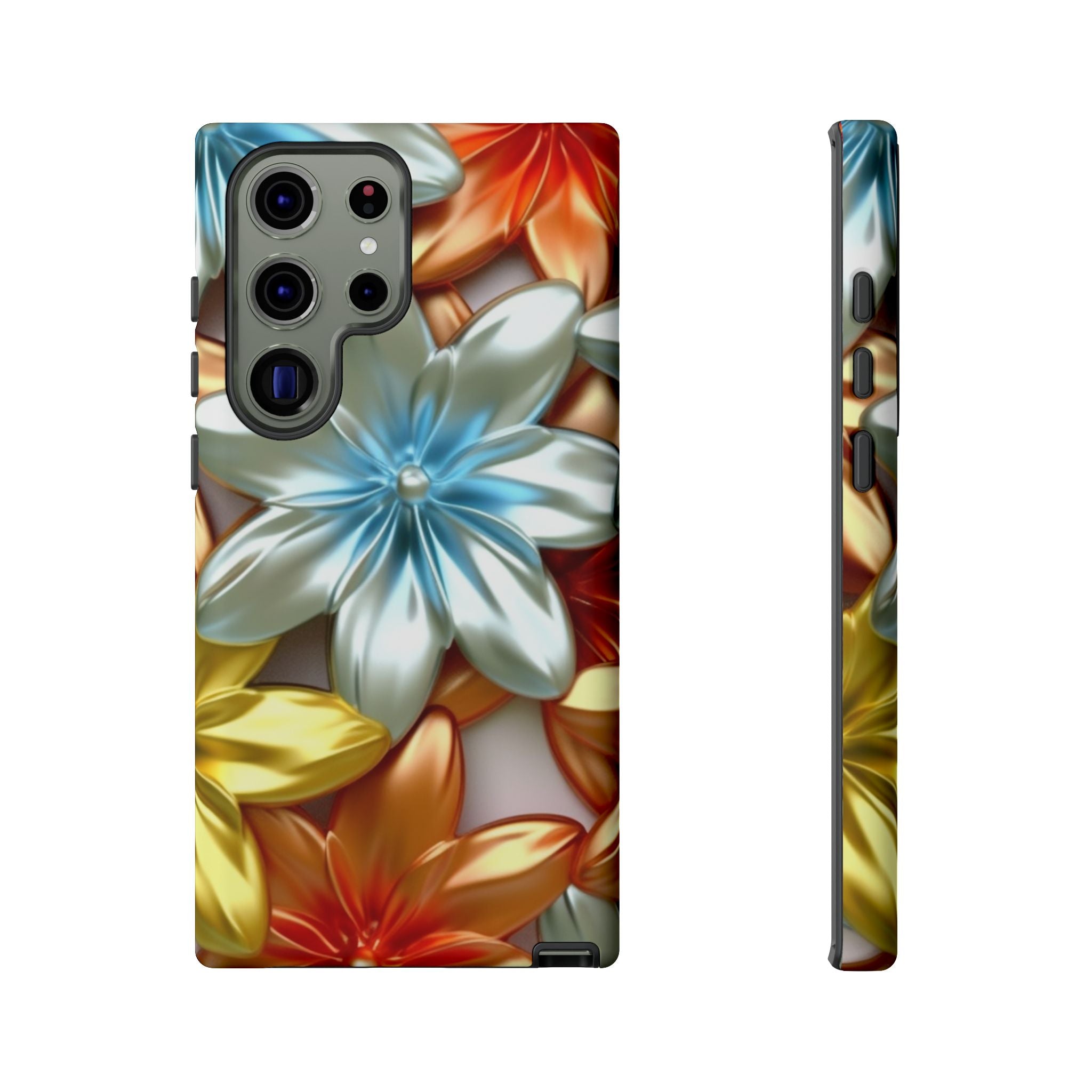 Metallic Flower Samsung Case - Stylish & Modern