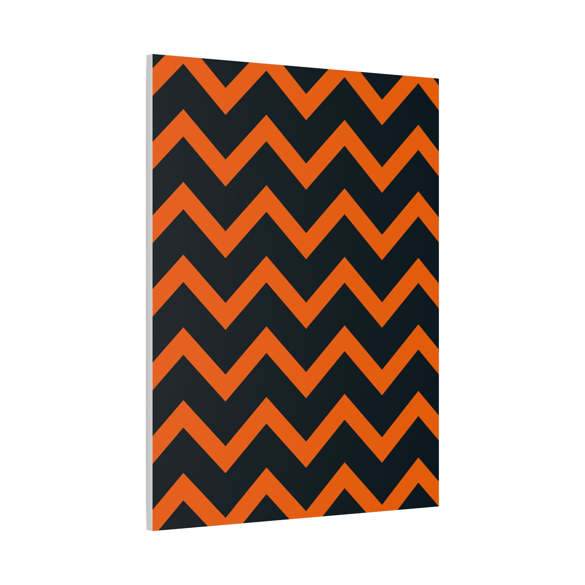 Orange & Navy Chevron Matte Canvas Art