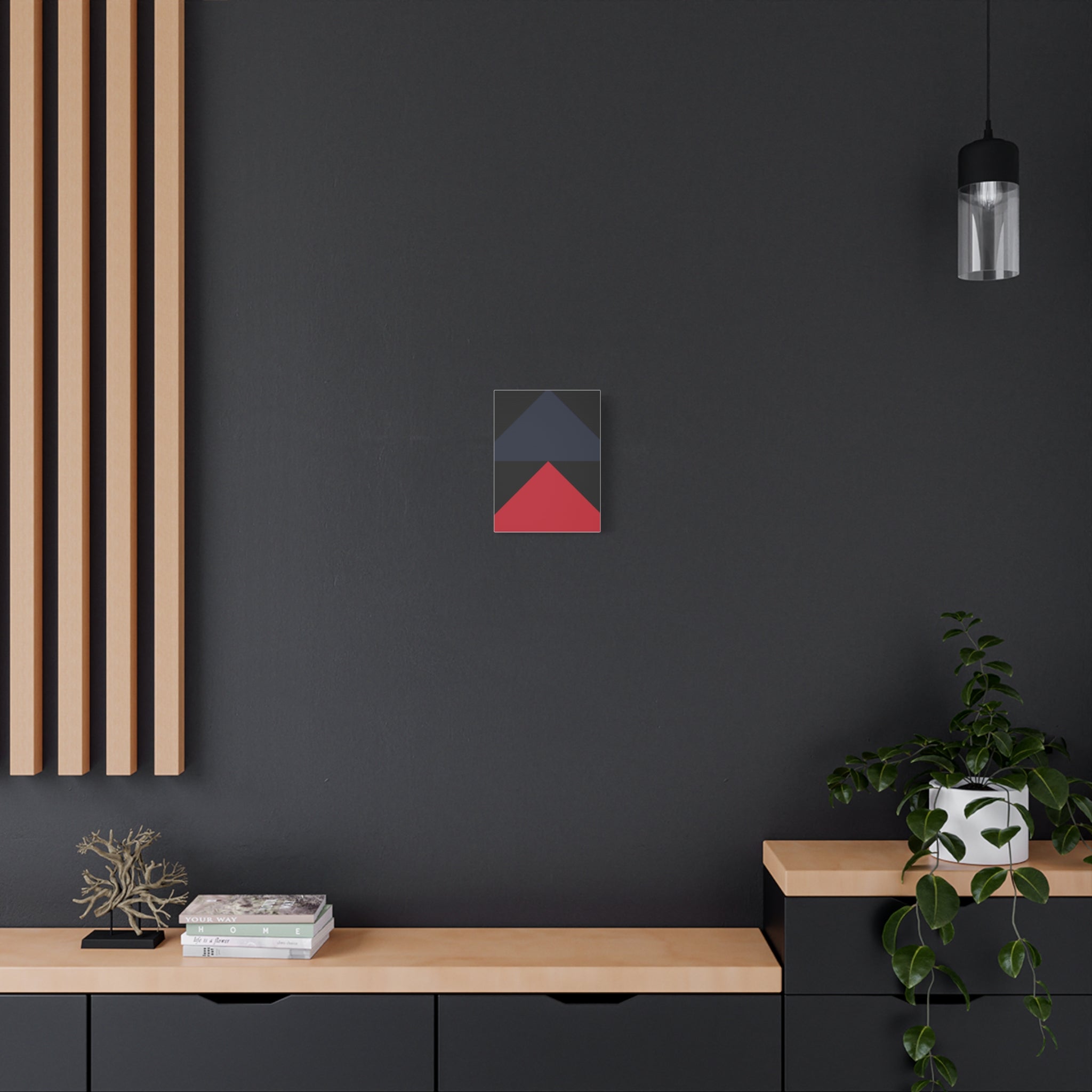 Geometric Triangles Matte Canvas Art