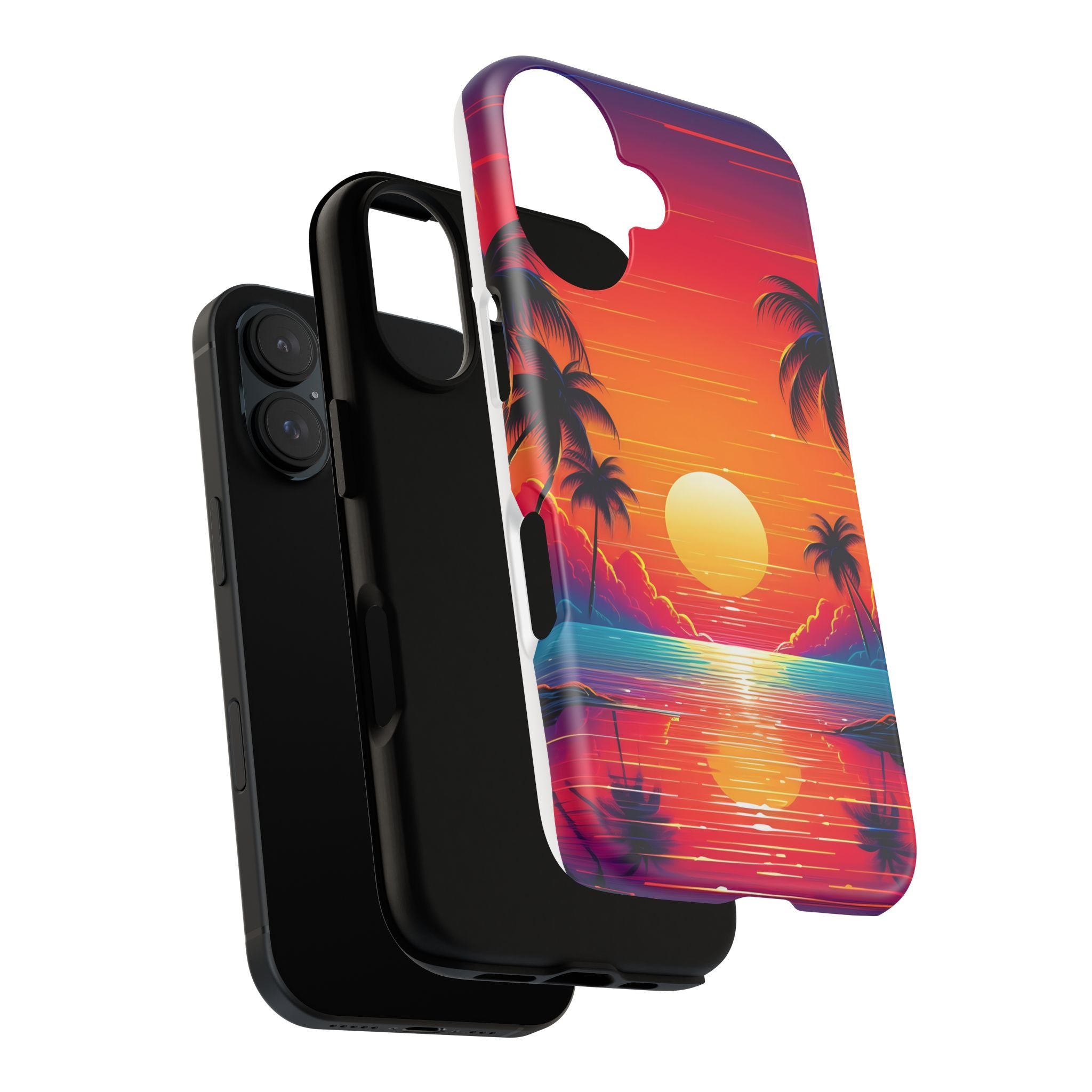 Sunset Palm Beach iPhone Case - Hexagon Stone