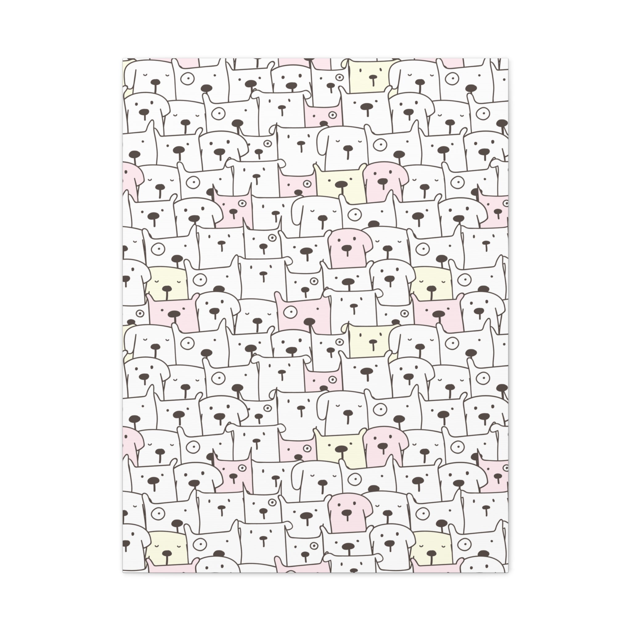 Cute Puppy Canvas Art - Dog Pattern