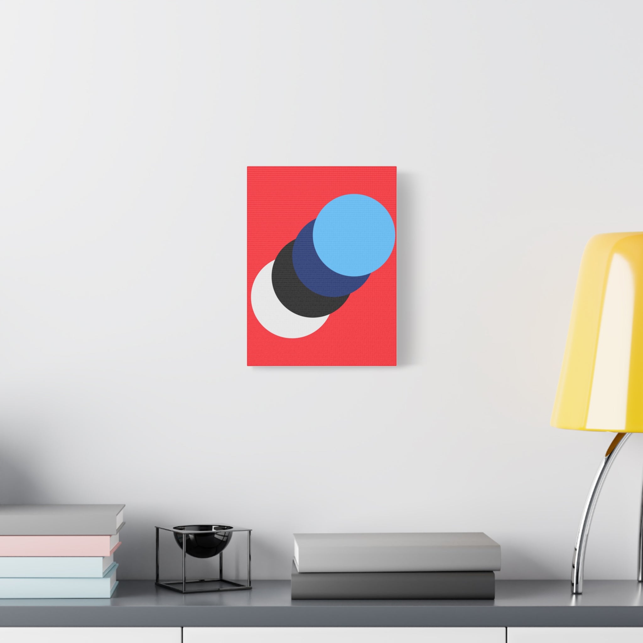 Abstract Red Circle Canvas Art Print