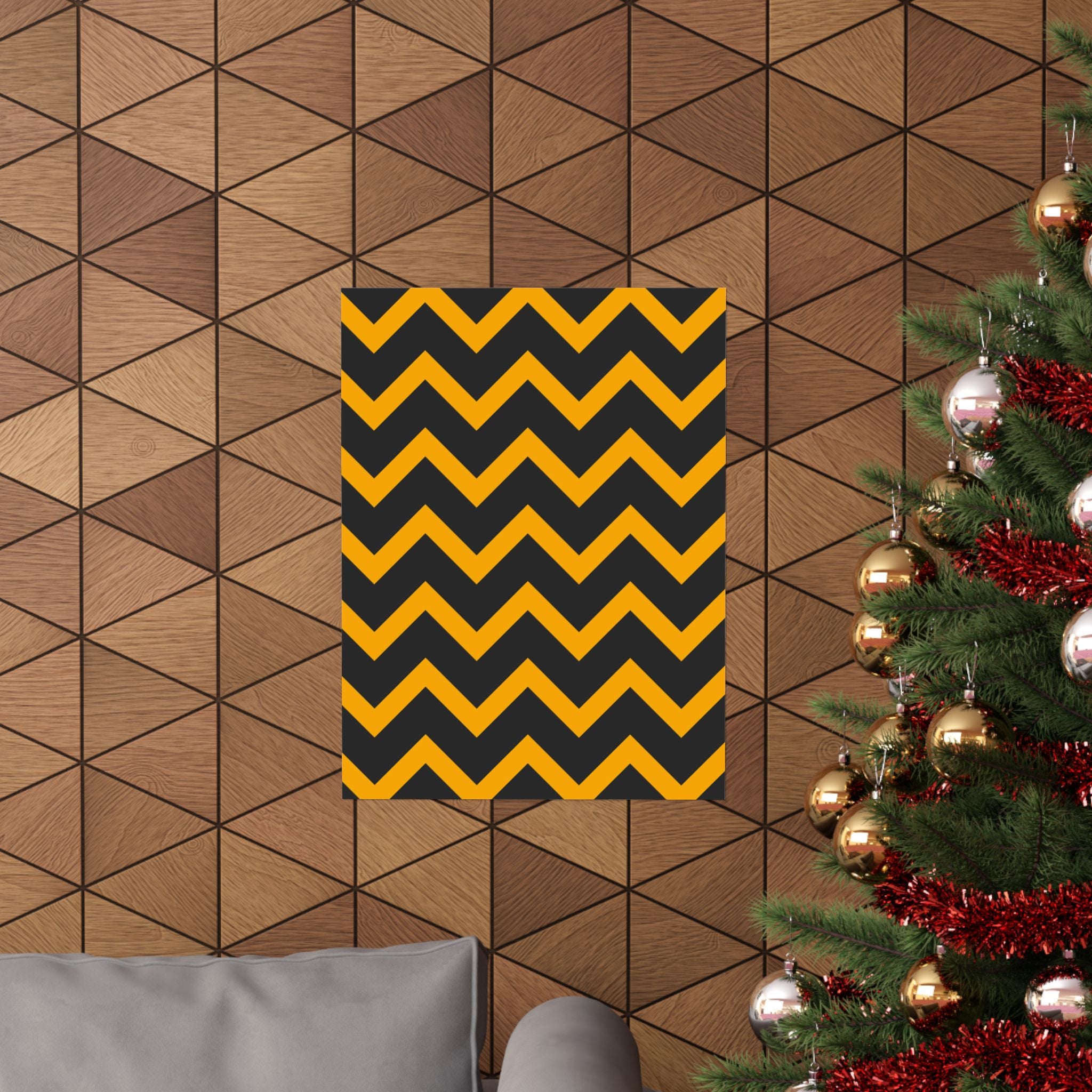 Bold Zigzag Geometric Art Poster