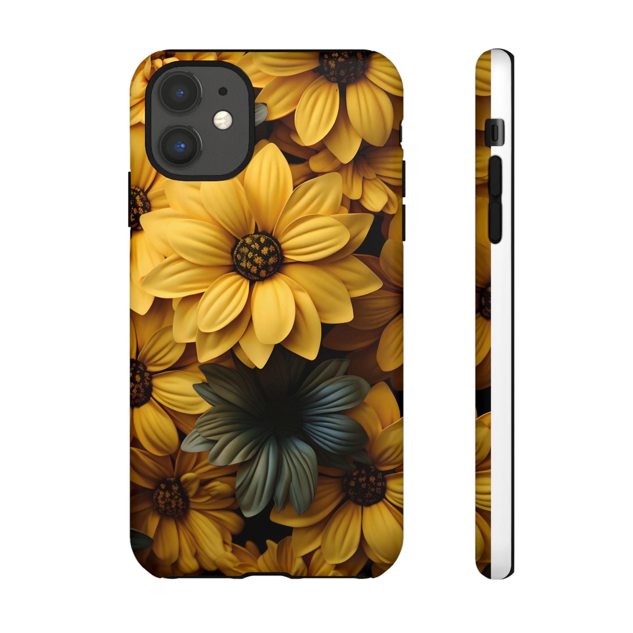 Golden Bloom Hexagon iPhone Case - Rugged Texture