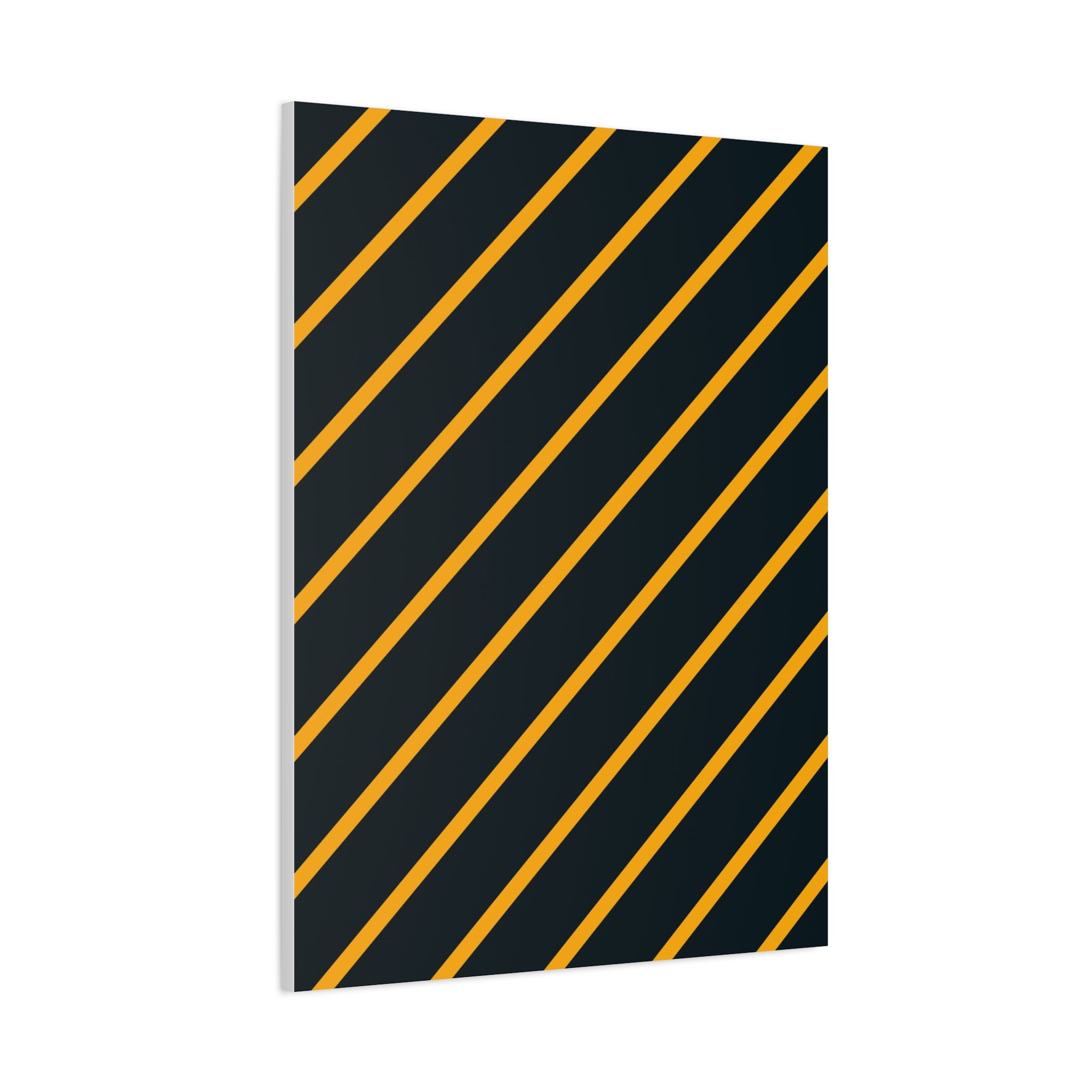 Bold Orange Diagonal Stripes Matte Canvas Art