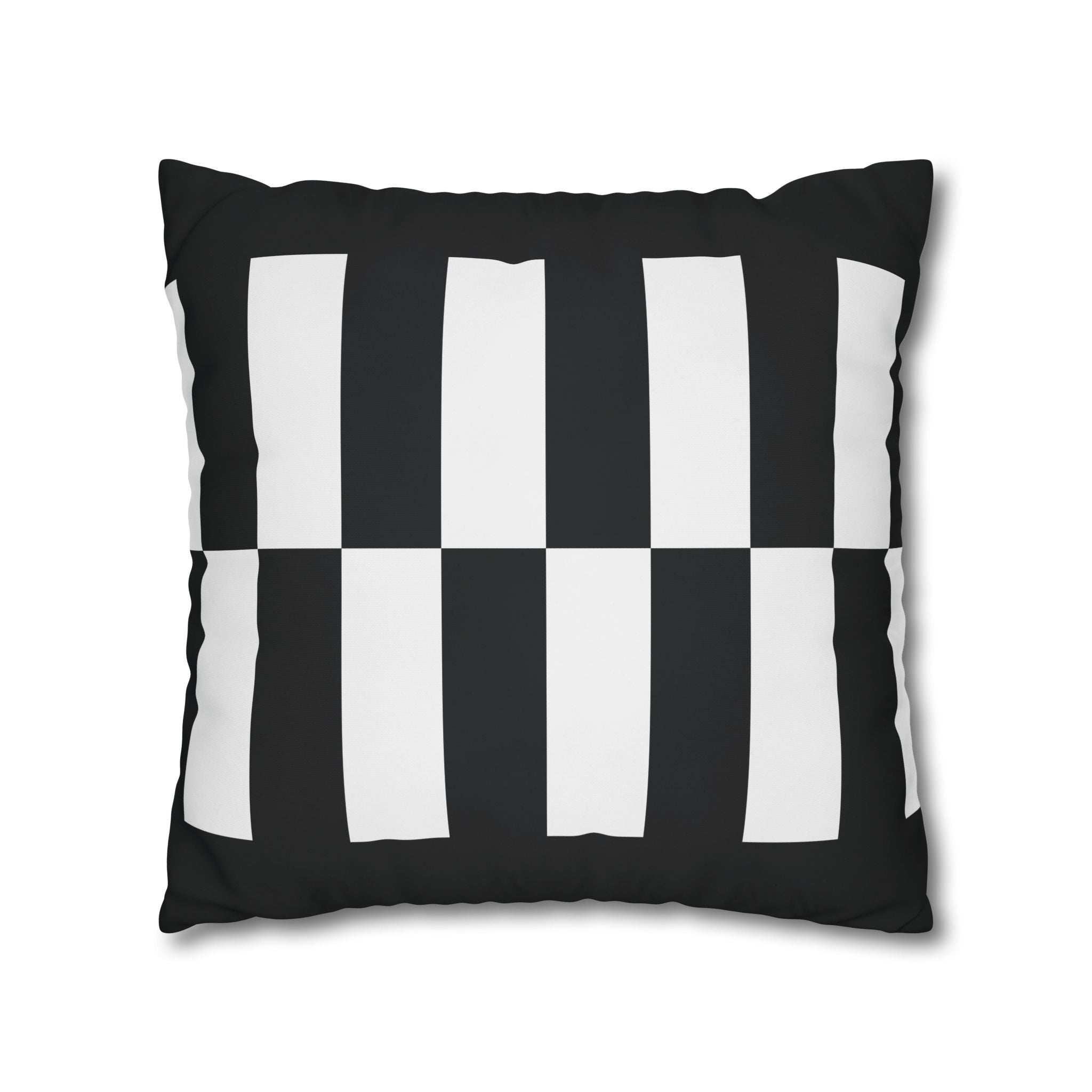 Abstract Checkered Pillowcase - Black & White