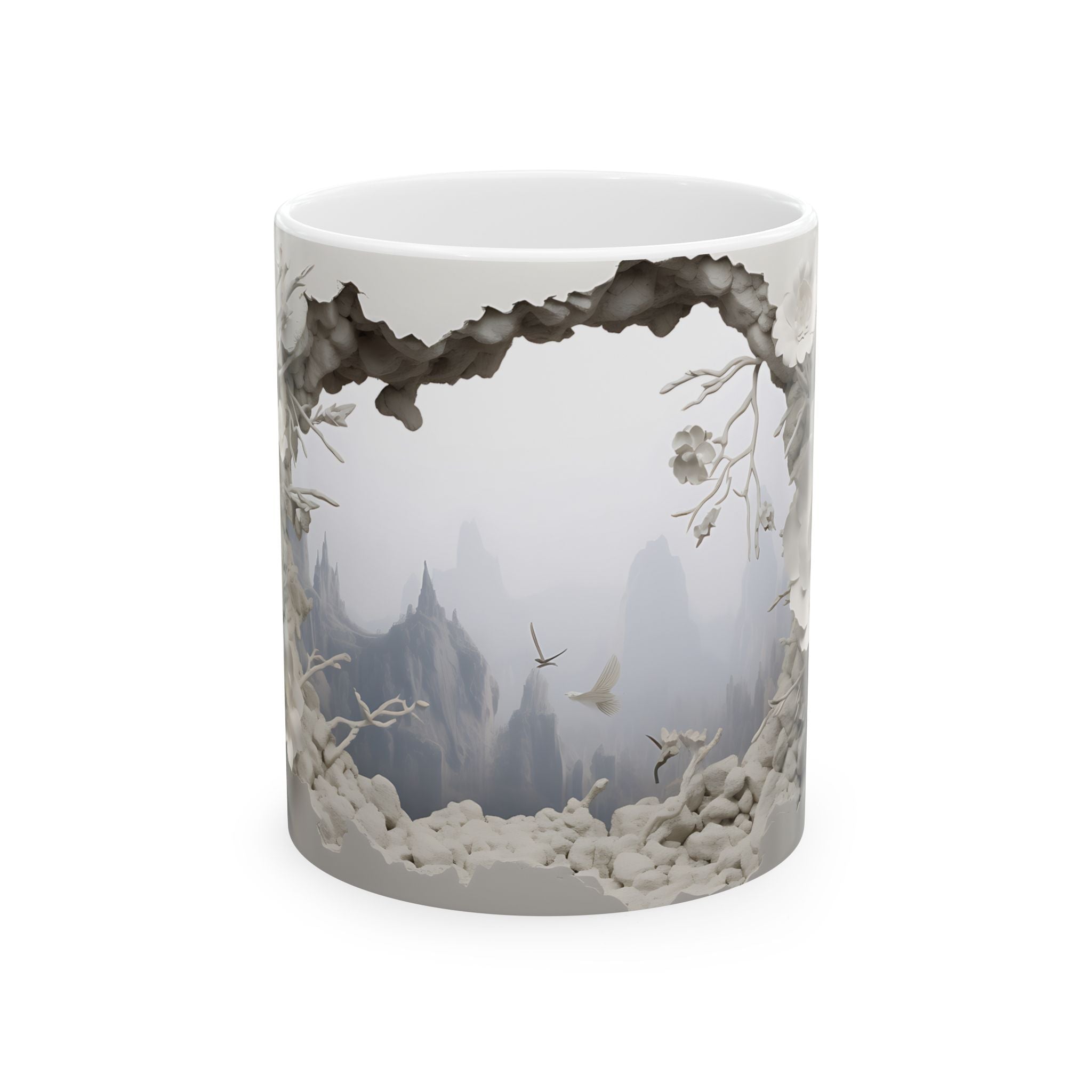 Surreal Paper Flower Mountain Mug