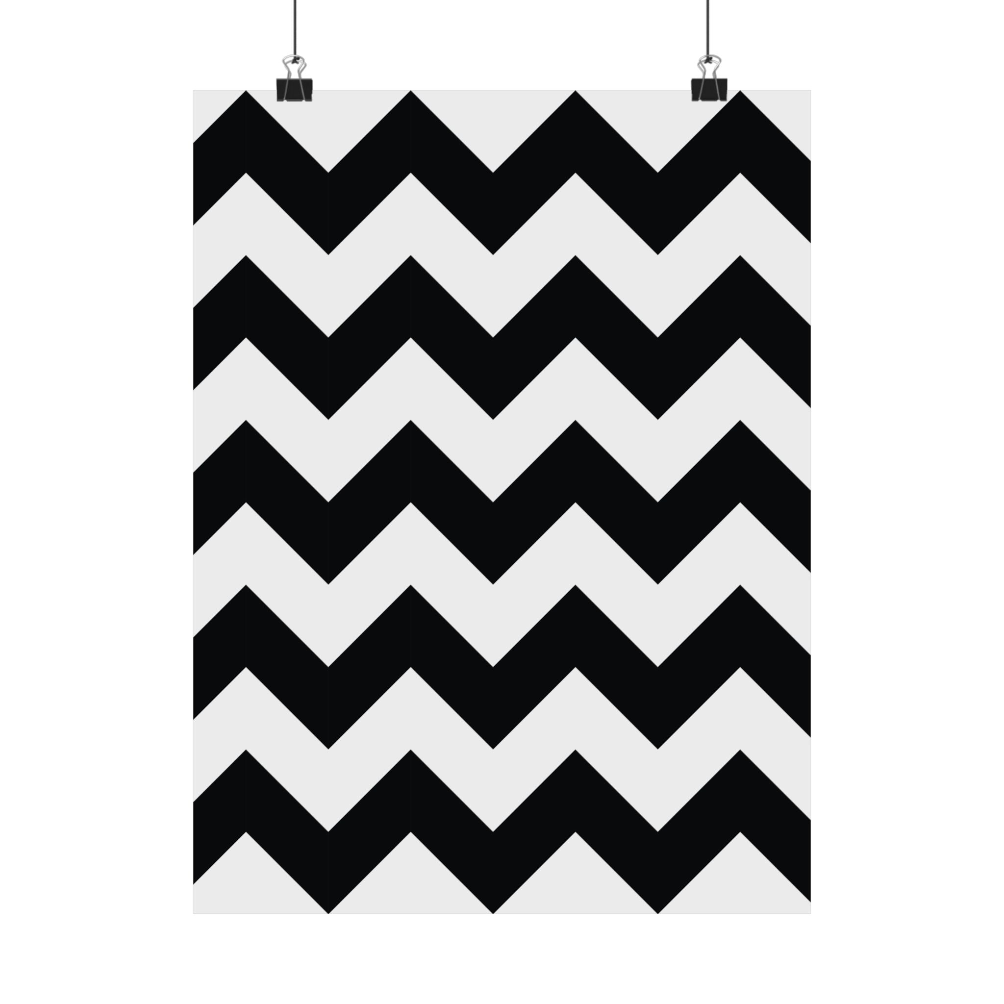 Bold Black & White Zigzag Poster