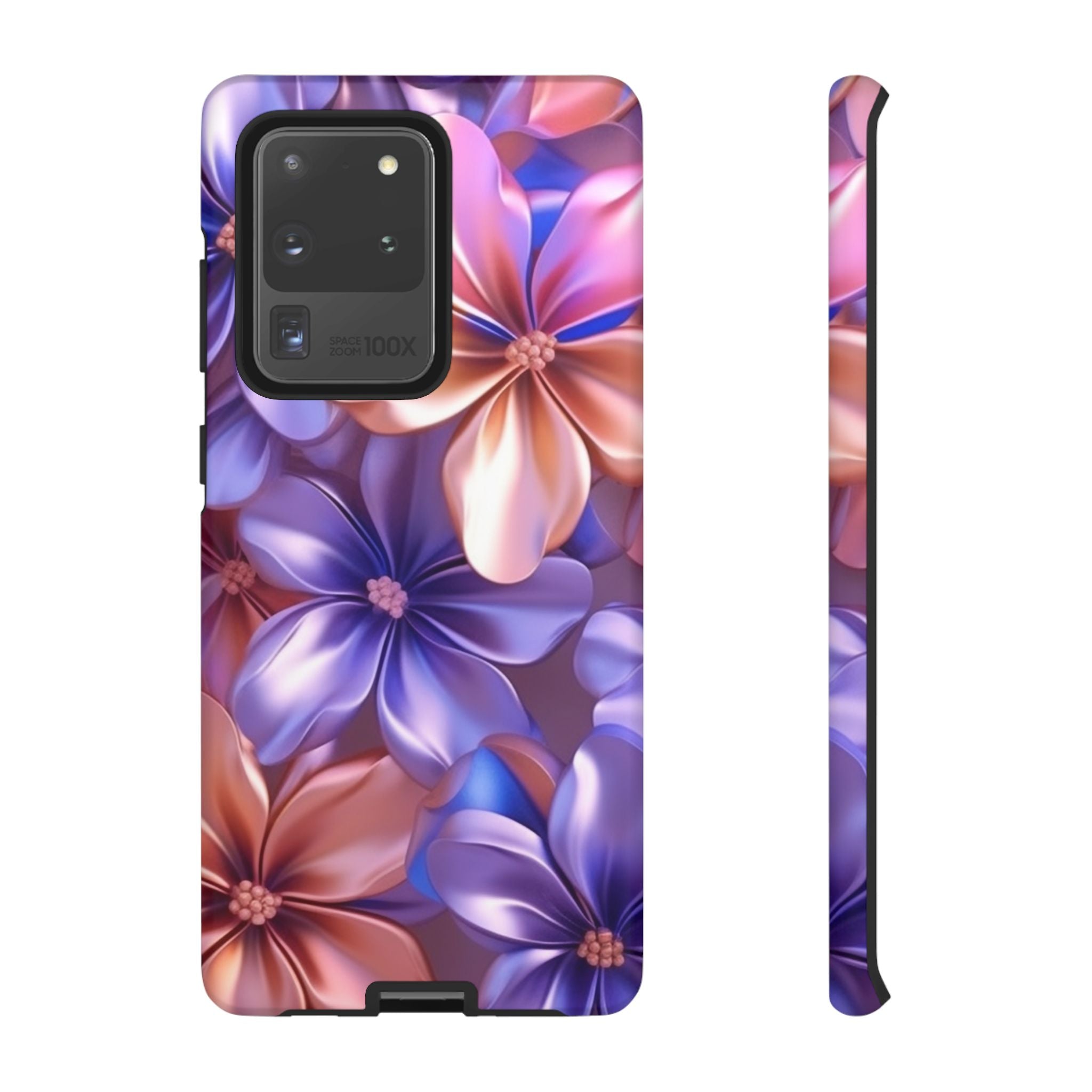 Metallic Flower Samsung Case - Rose Gold & Lavender