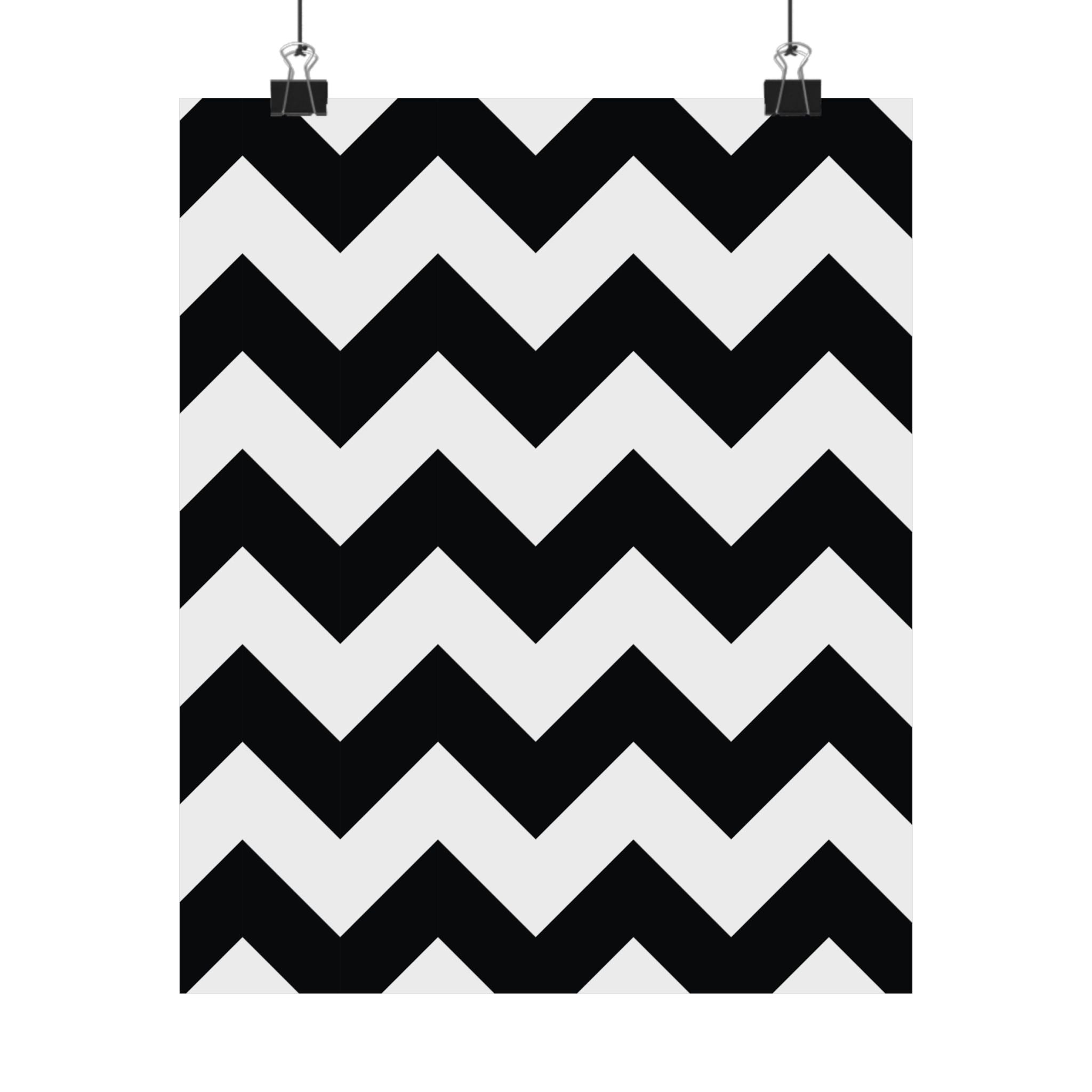 Bold Black & White Zigzag Poster