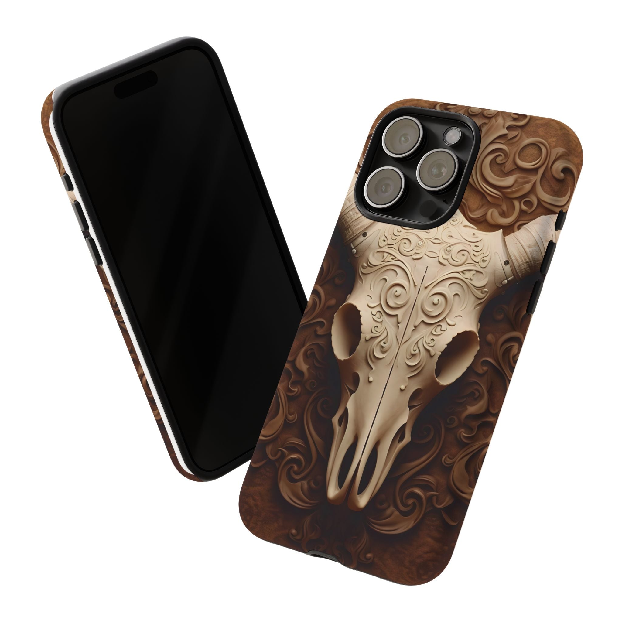 Baroque Ram Skull Hexagon Stone iPhone Case