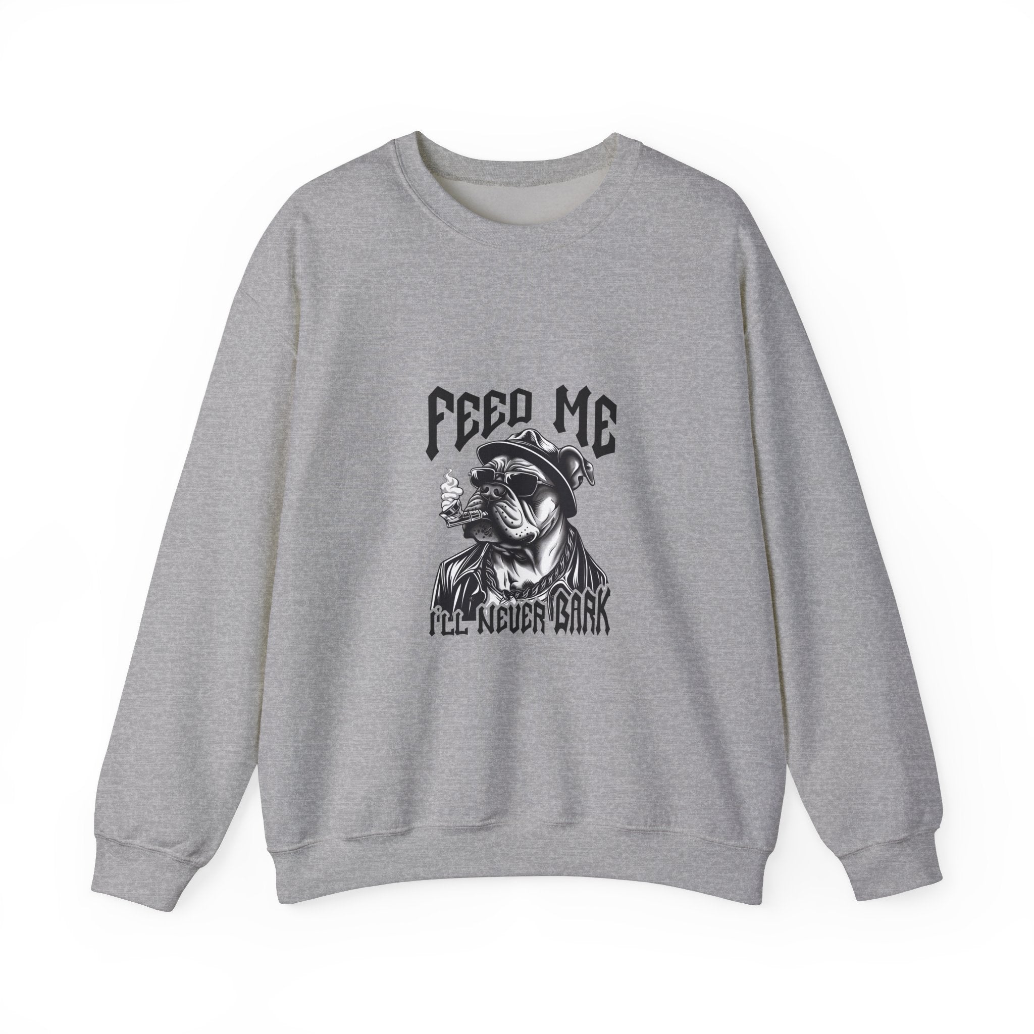 Cool Bulldog Sweatshirt: Feed Me!