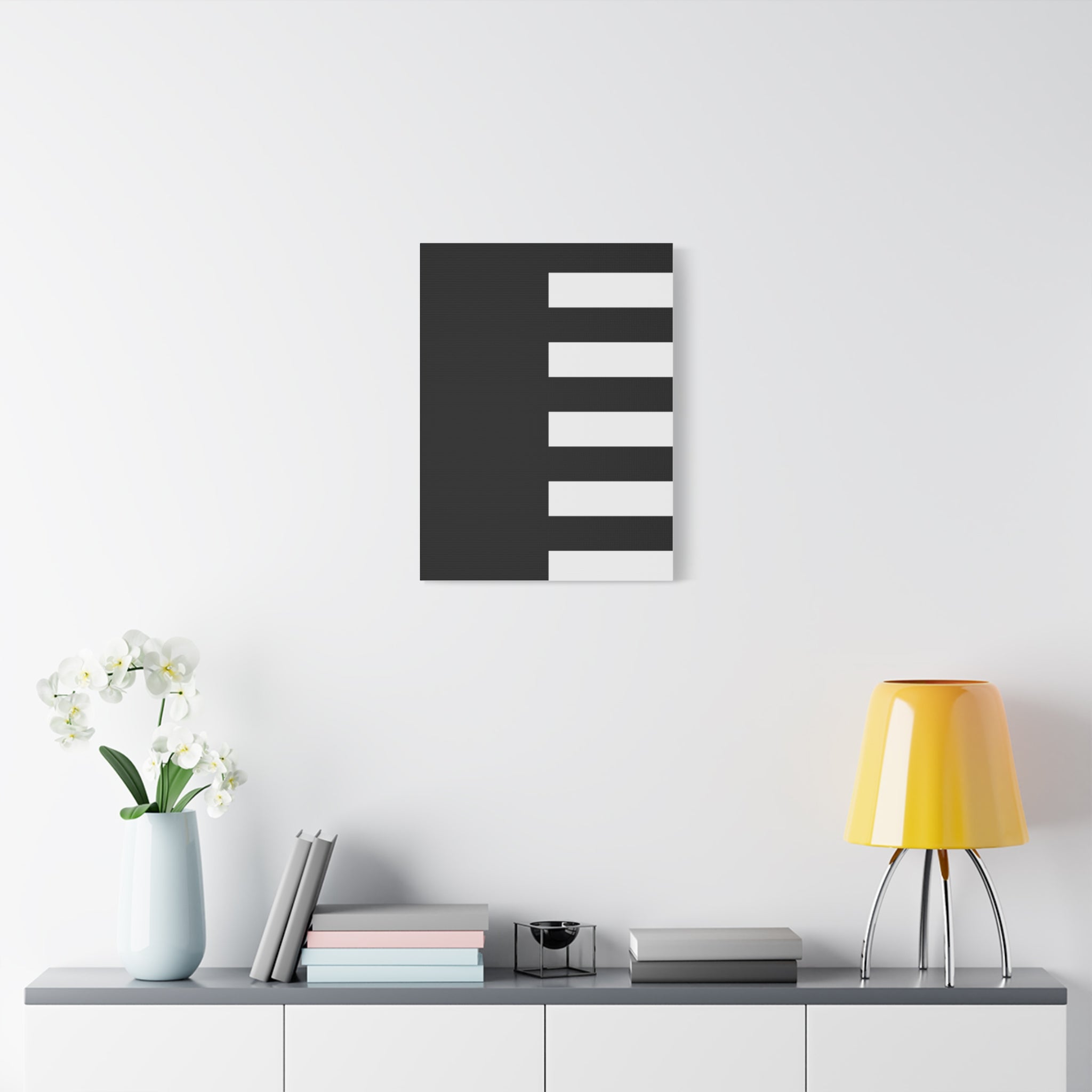 Abstract Minimalist Black & White Canvas Art