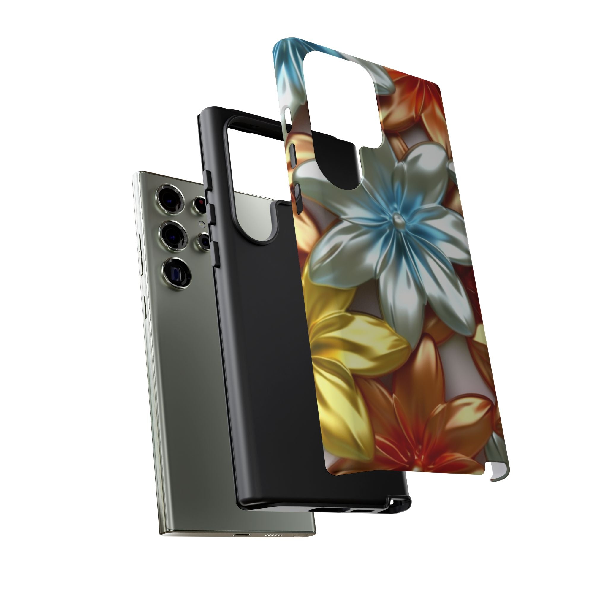 Metallic Flower Samsung Case - Stylish & Modern