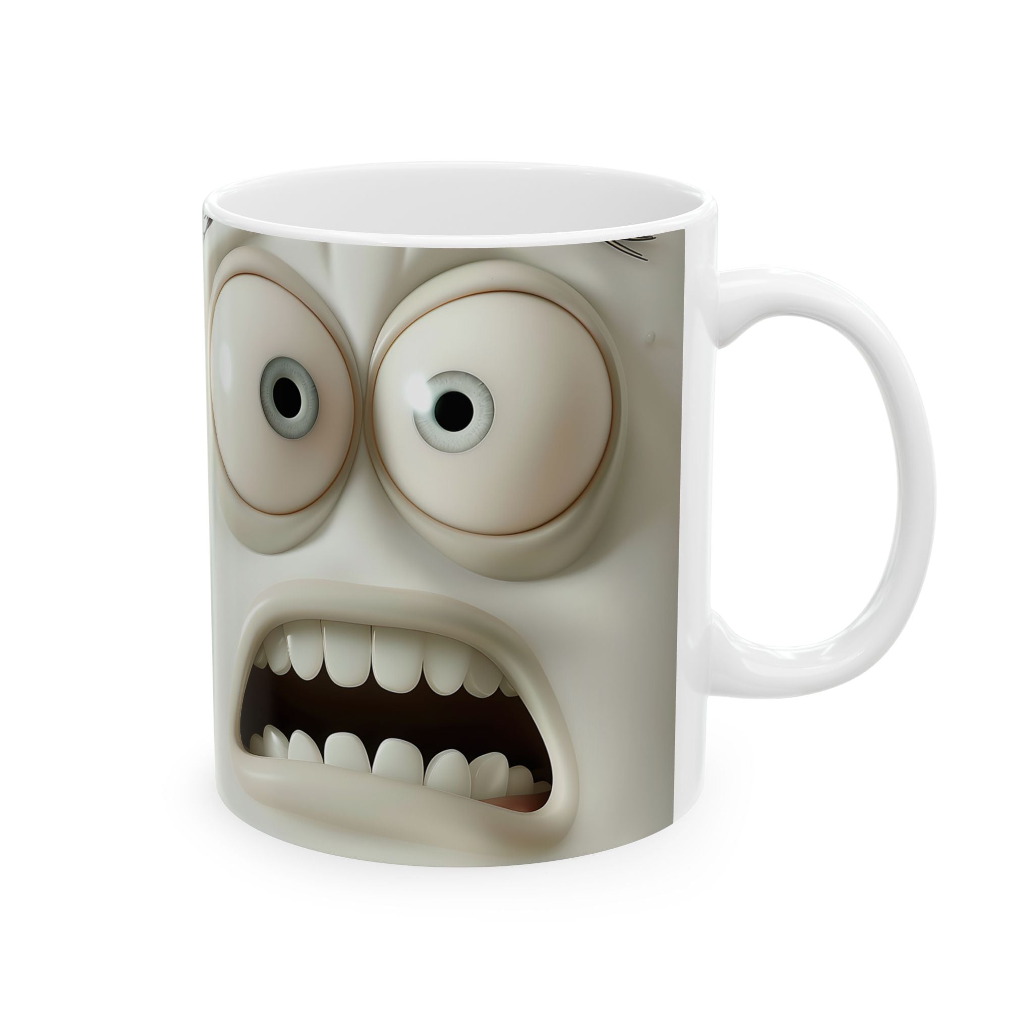 Scaredy Face Mug - Funny Emoji Coffee Cup