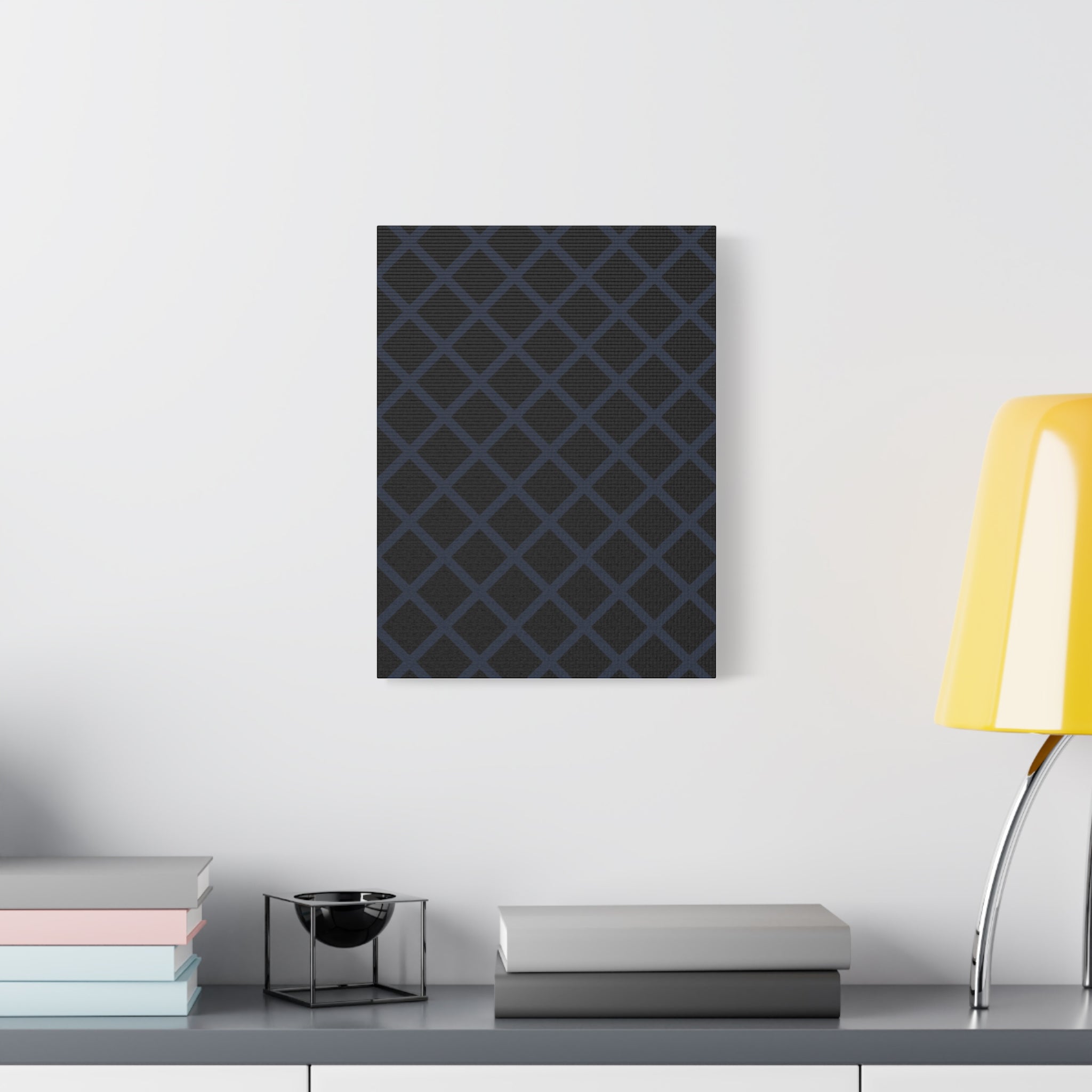 Geometric Diamond Lattice Canvas Art