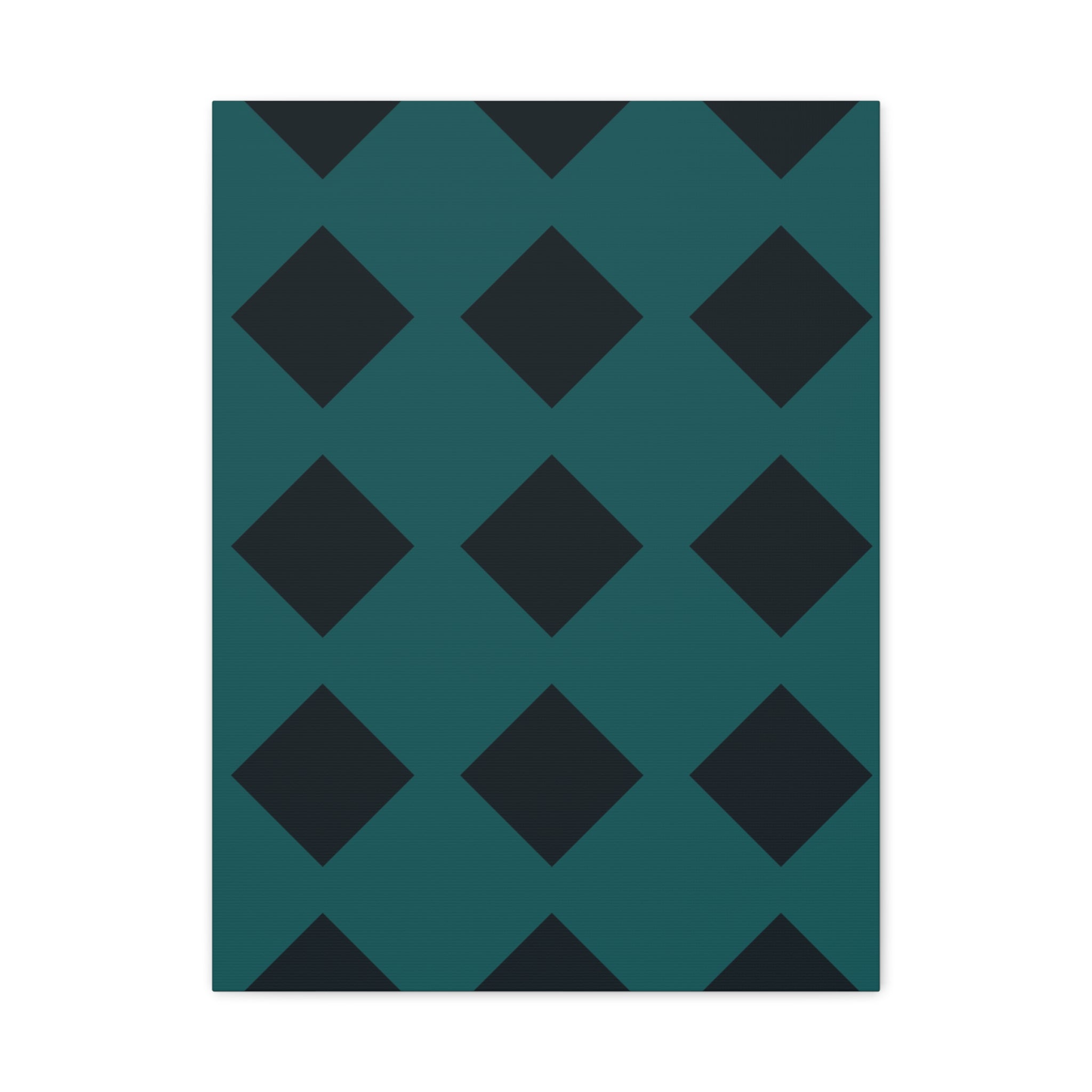 Teal Geometric Diamond Canvas Art