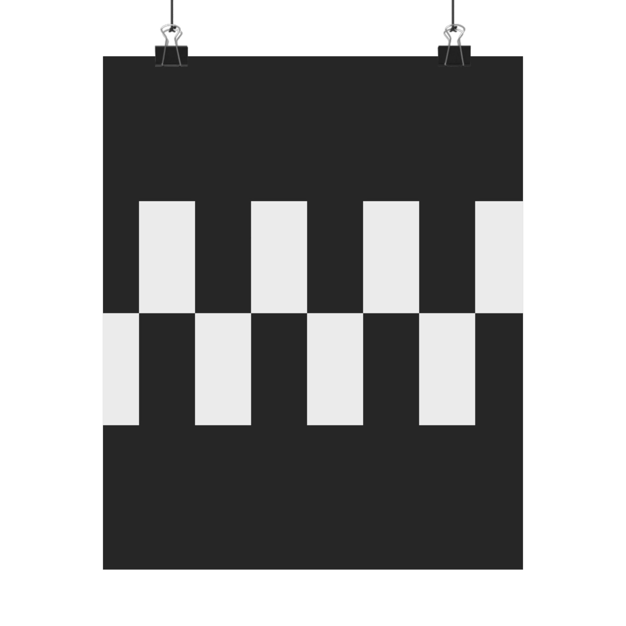 Black & White Checkered Minimalist Poster