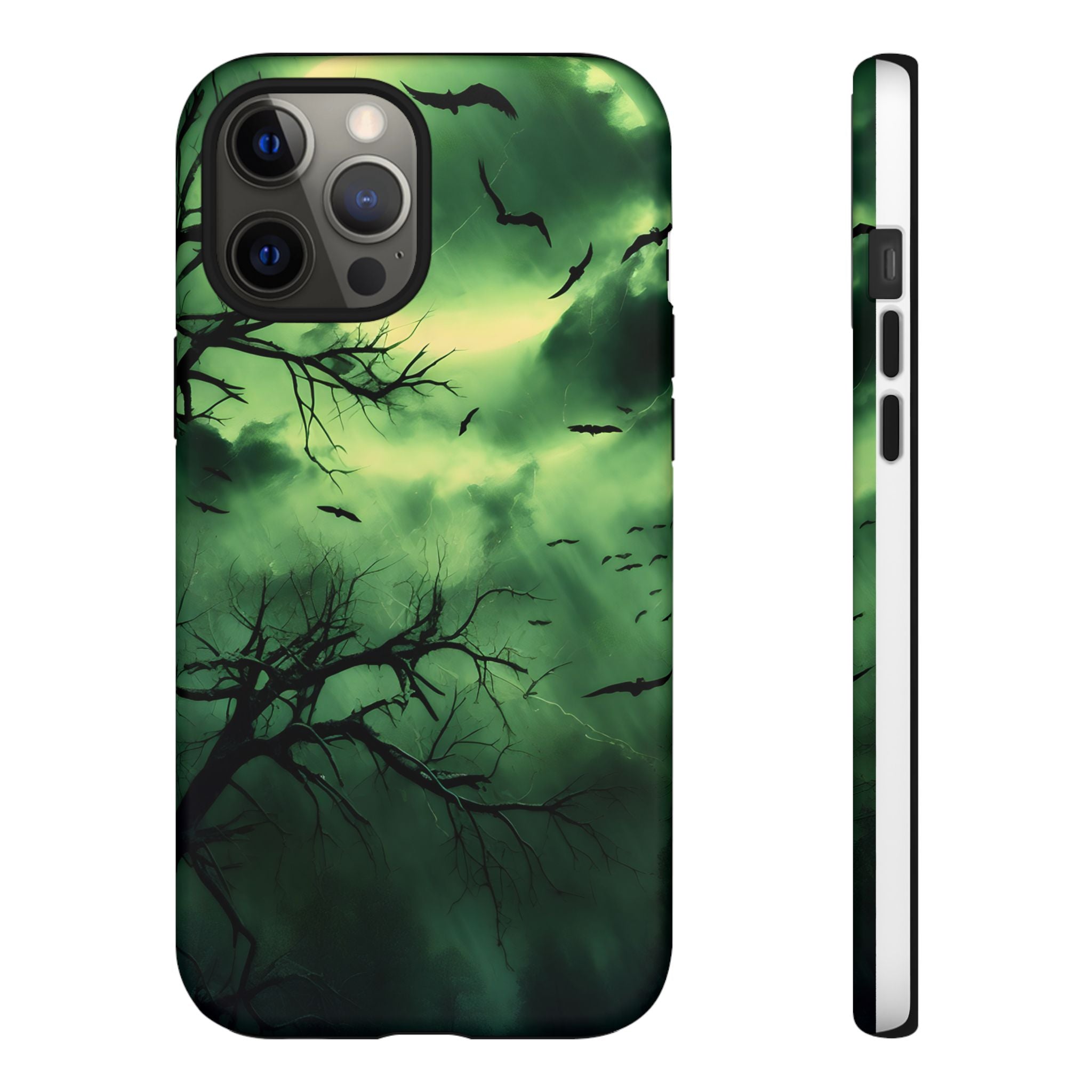 Gothic Green Forest iPhone Case - Hexagon Stone