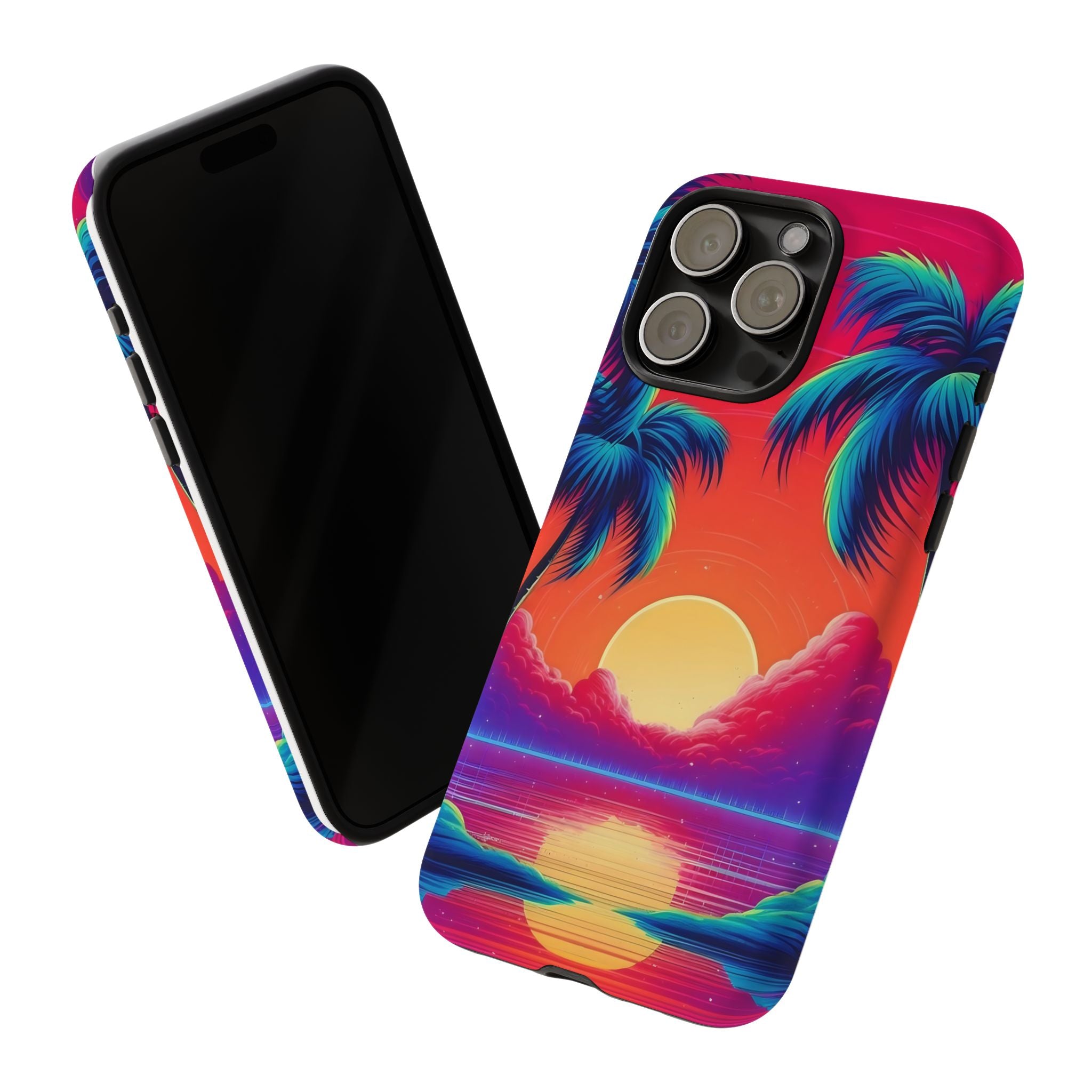 Sunset Palm Hexagon iPhone Case - Rugged