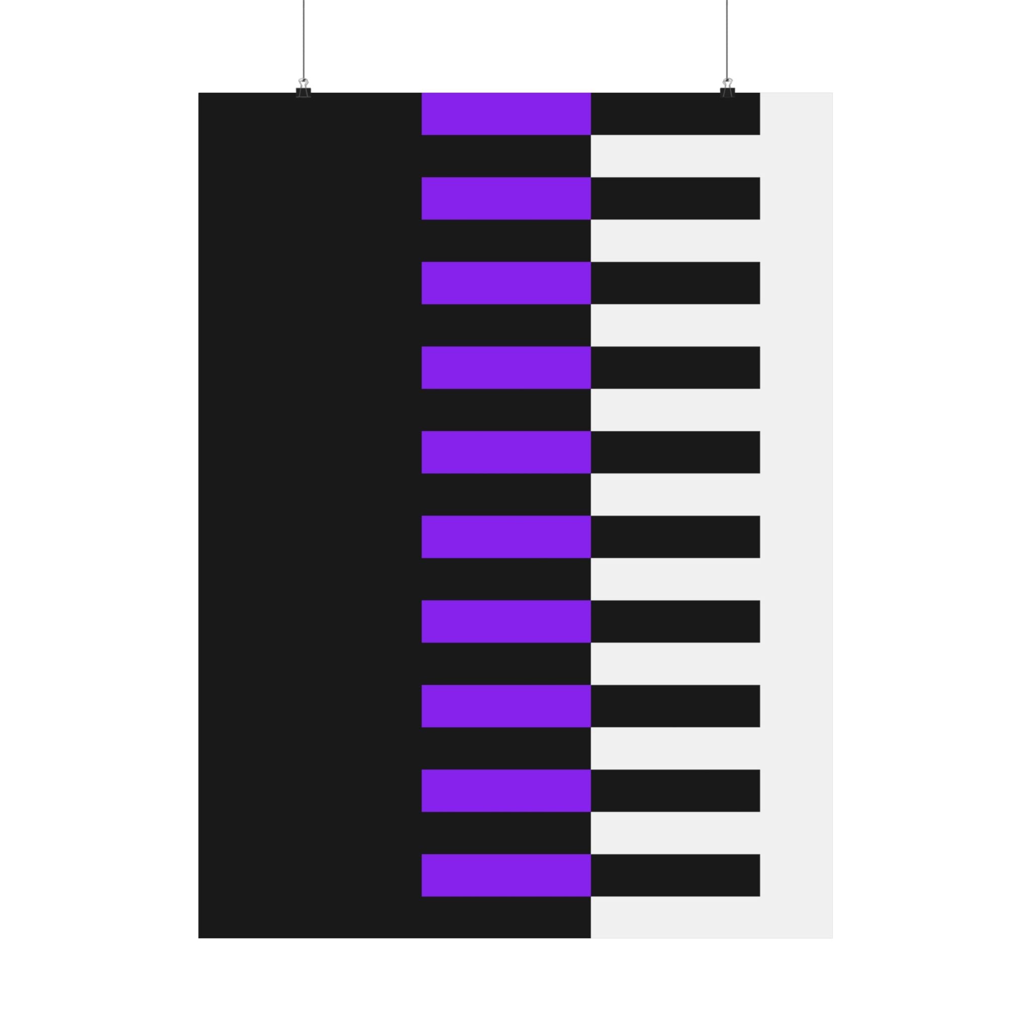 Abstract Purple & Black Stripe Poster