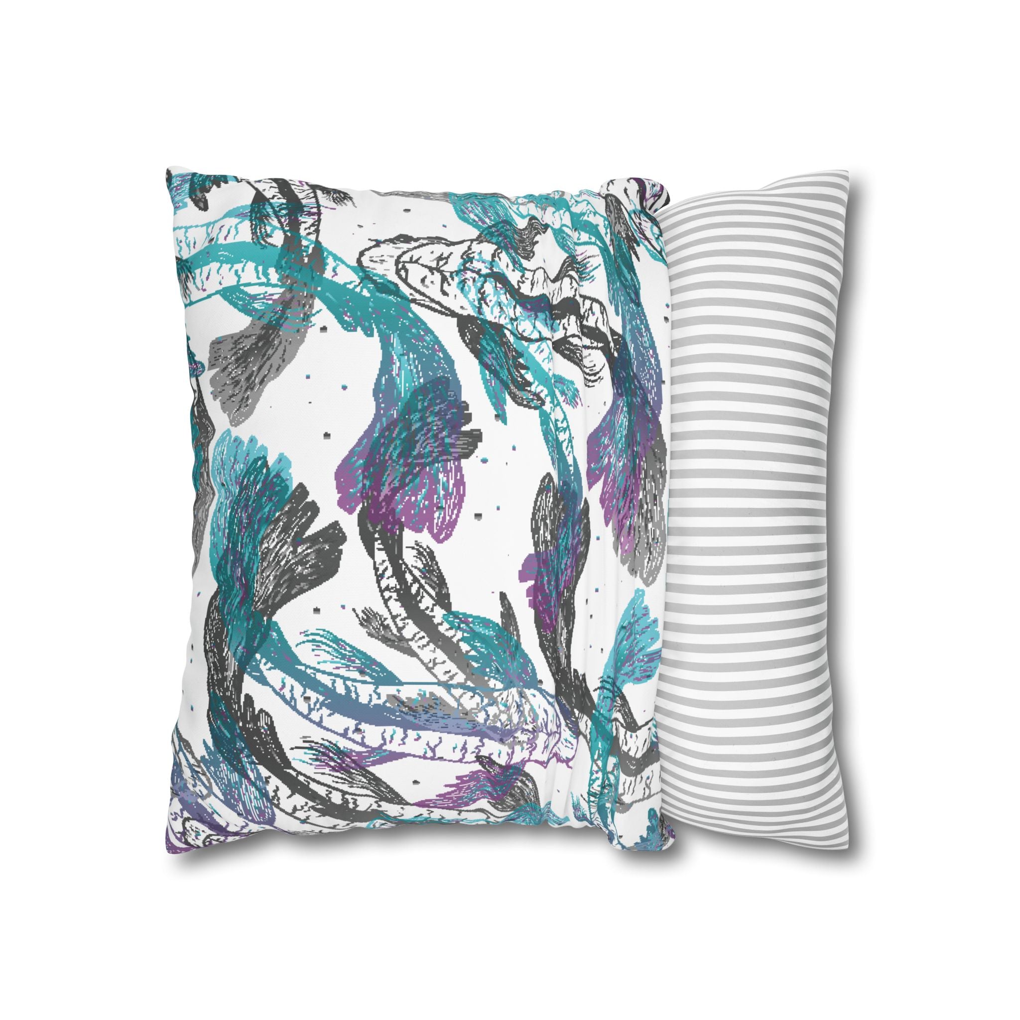 Koi Fish Pillowcase - Teal & Purple