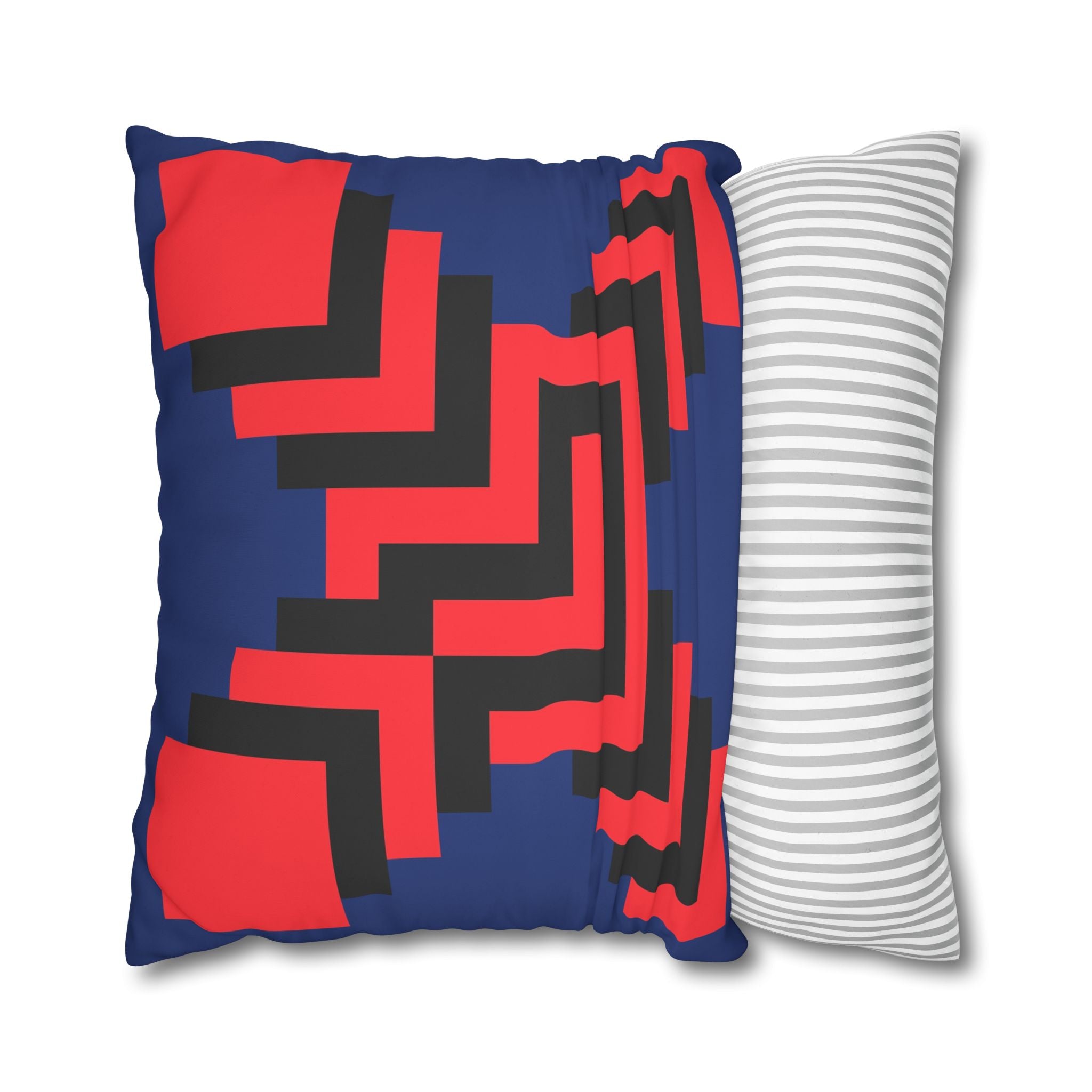 Geometric X Pillowcase - Coral & Black