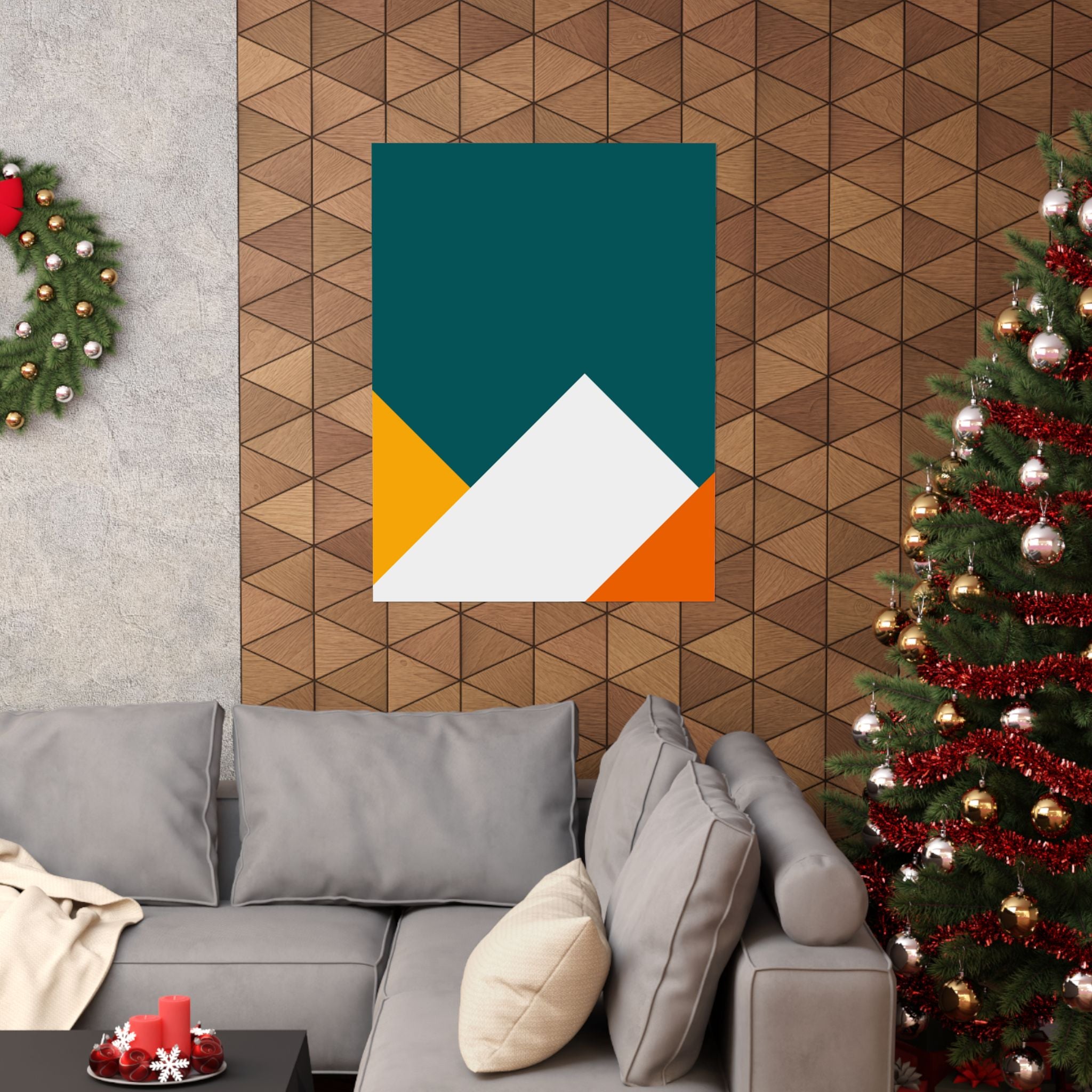 Abstract Geometric Mountain Poster