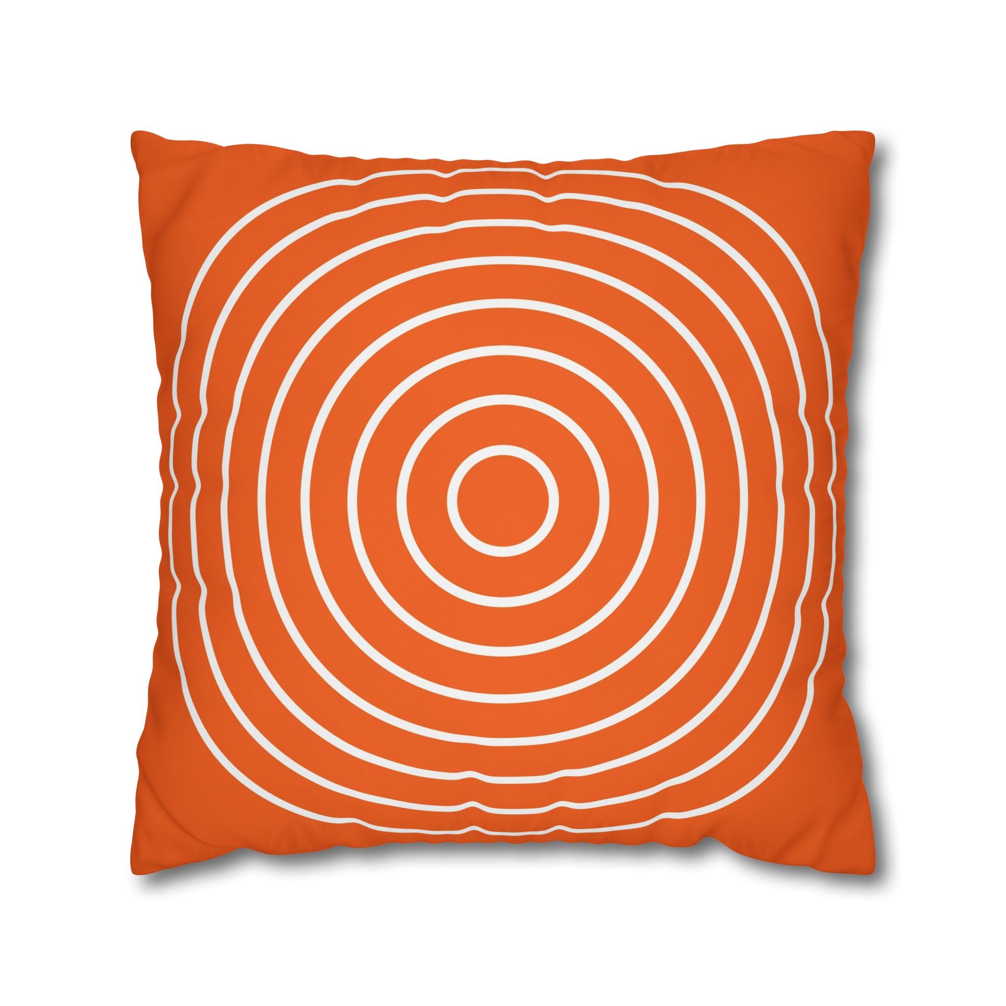 Orange & White Concentric Circles Pillowcase