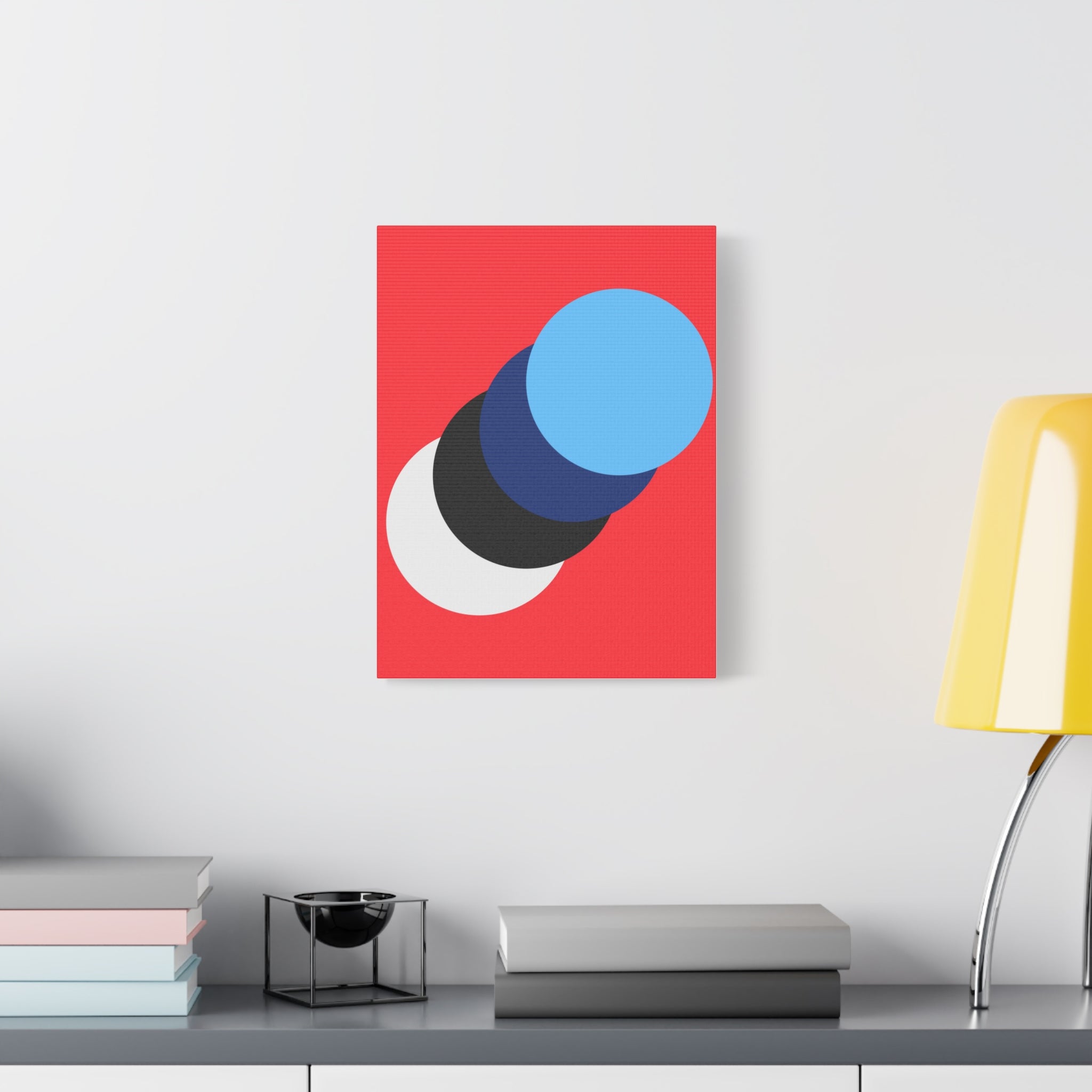 Abstract Red Circle Canvas Art Print