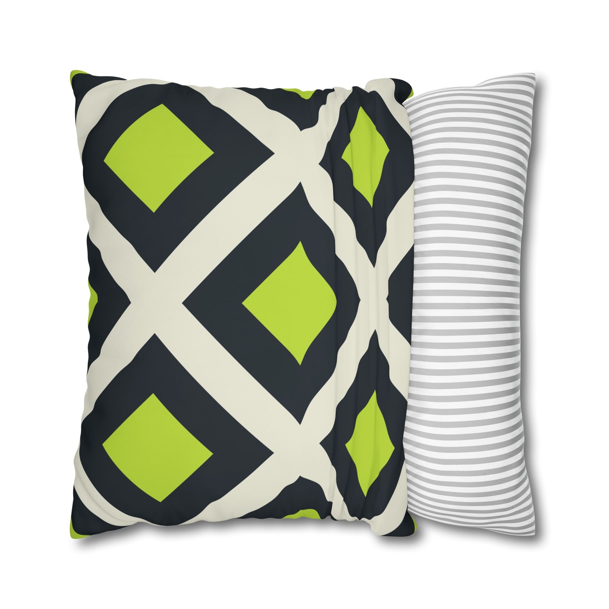 Geometric Teal & Lime Green Pillowcase