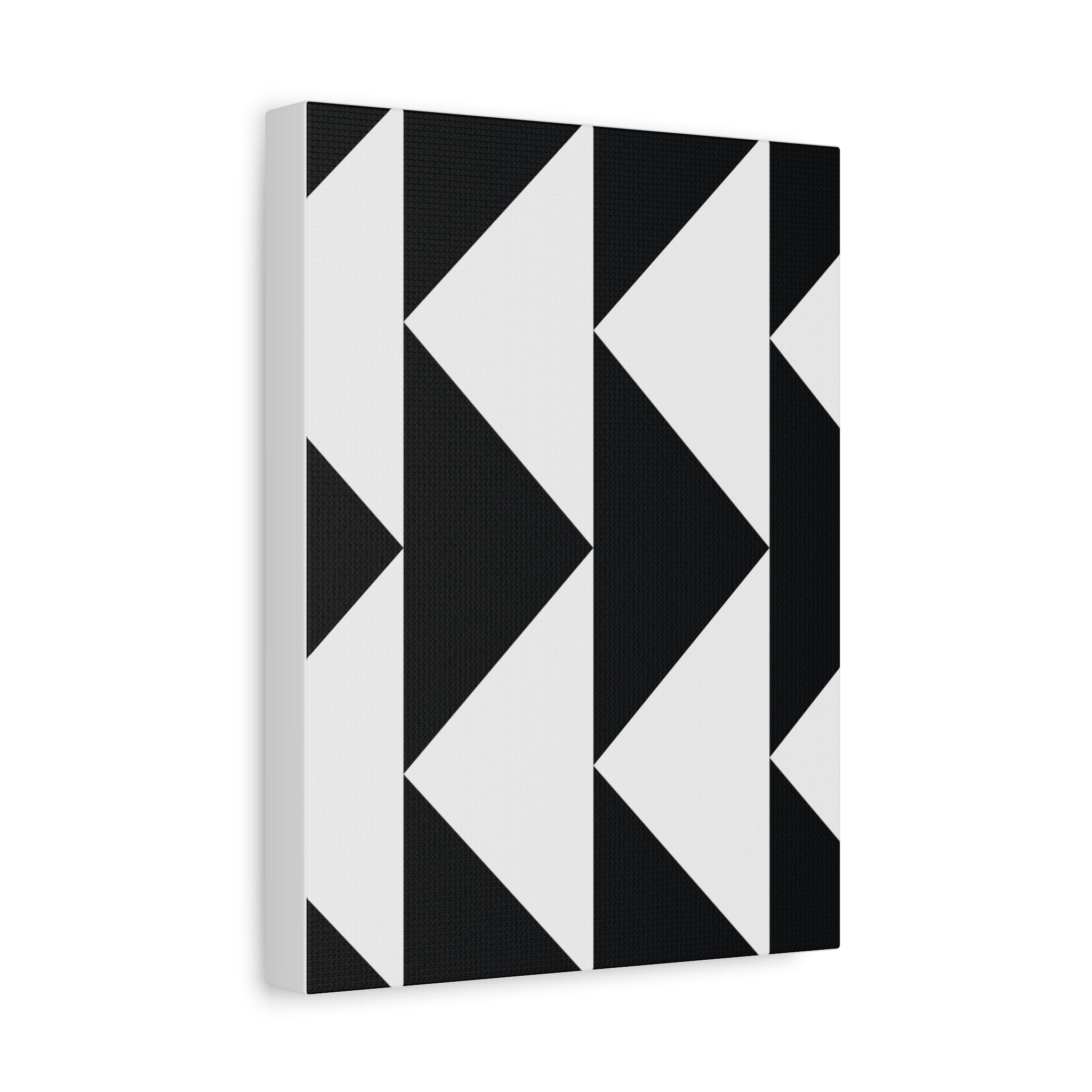 Black & White Triangle Geometric Canvas Art