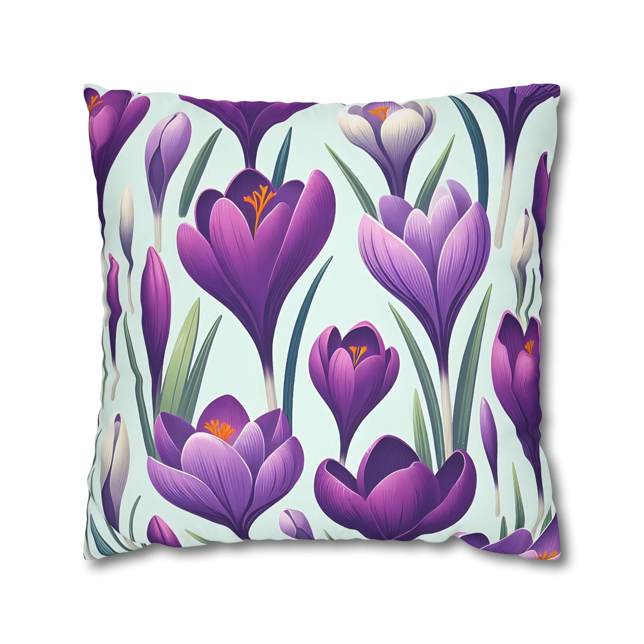 Purple Crocus Flower Pillowcase