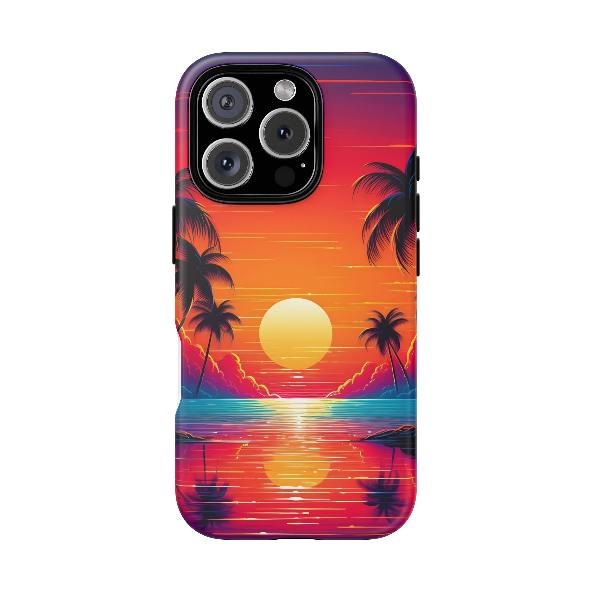 Sunset Palm Beach iPhone Case - Hexagon Stone