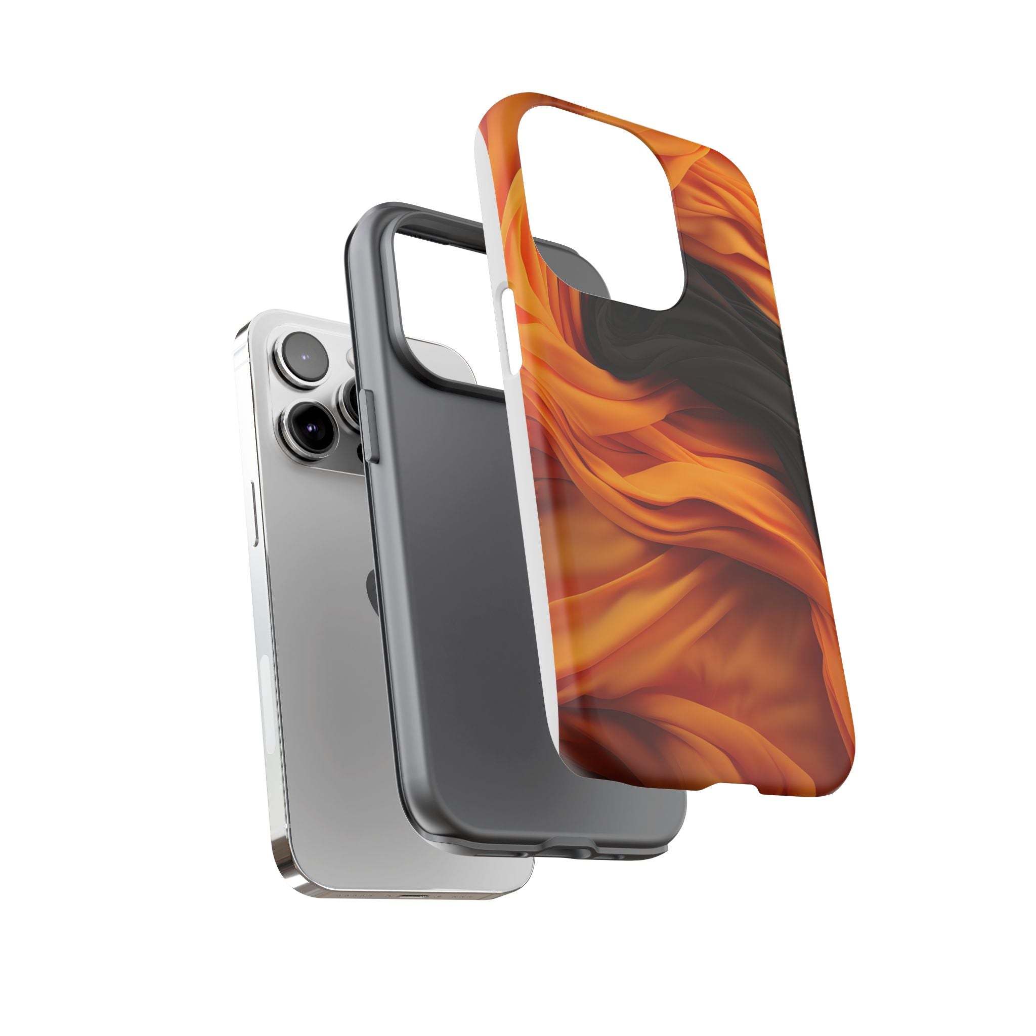 Abstract Orange & Gray Hexagon Stone iPhone Case